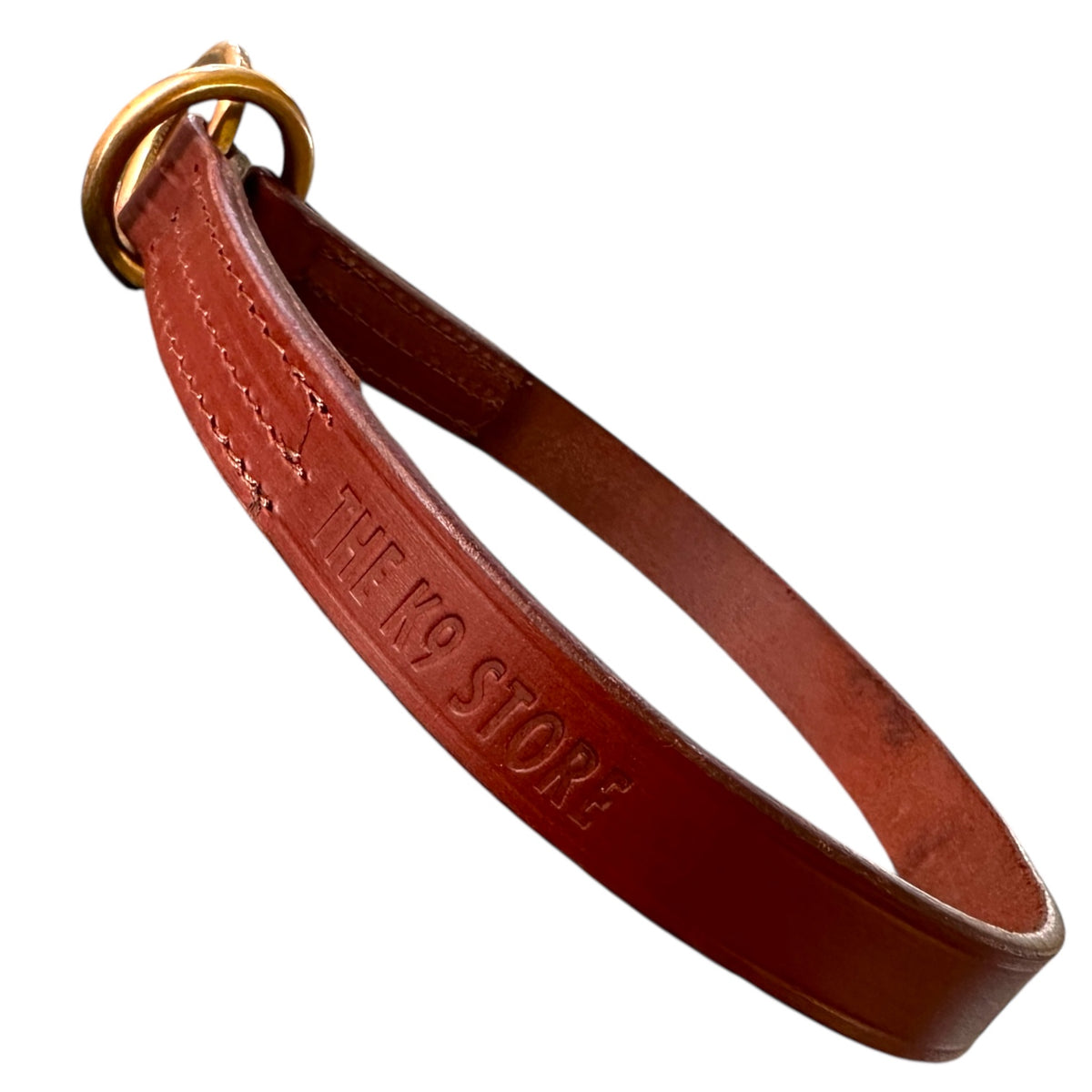 Premium Chocolate Leather Dog Choke Collar – Solid Brass Rings, Triple-Layer Stitched Training Collar | Heavy Duty Leather Control Collar | Small, Medium, Large & XL