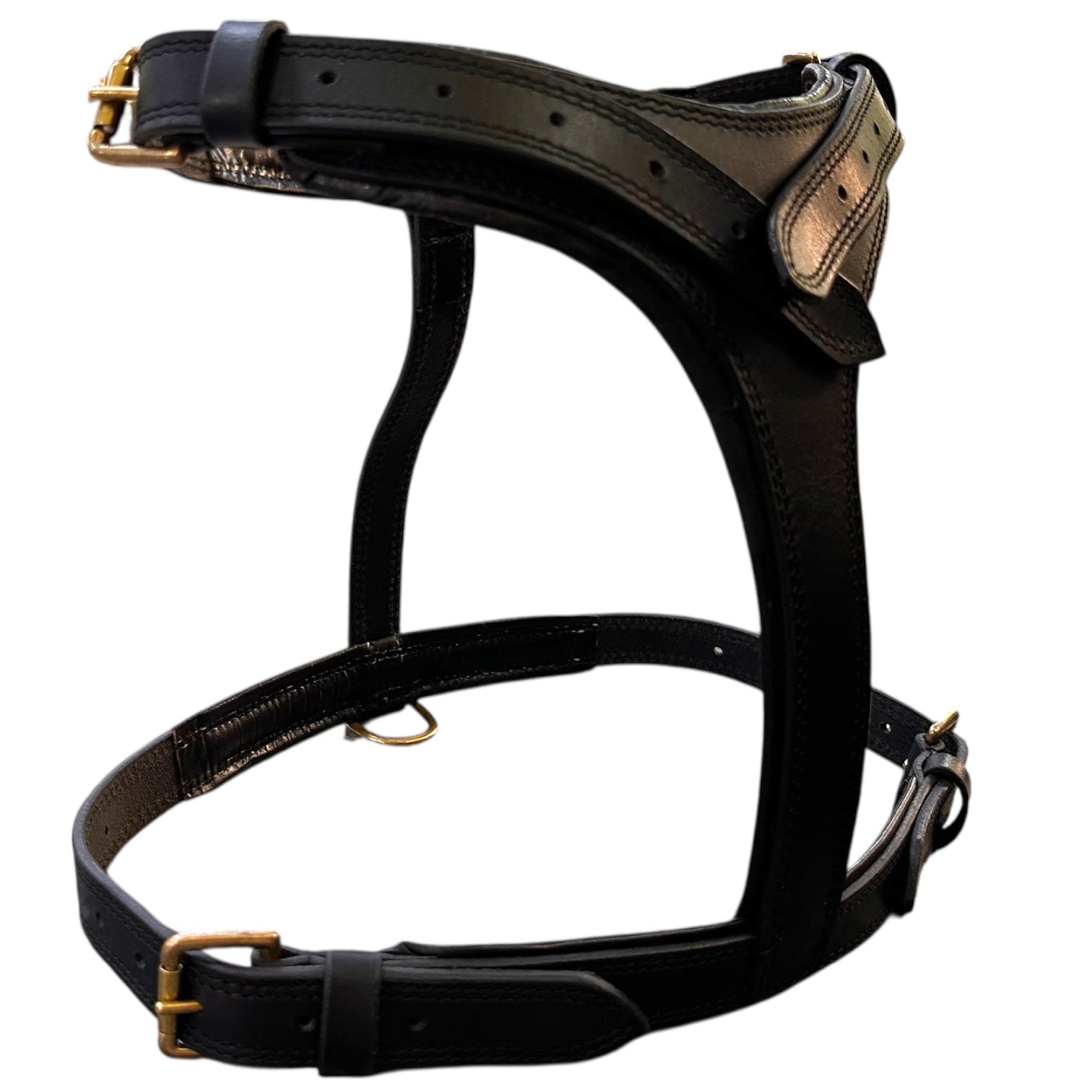 Premium Genuine Leather Dog Harness for Dogs – Adjustable Padded Leather Harness with Solid Brass Hardware