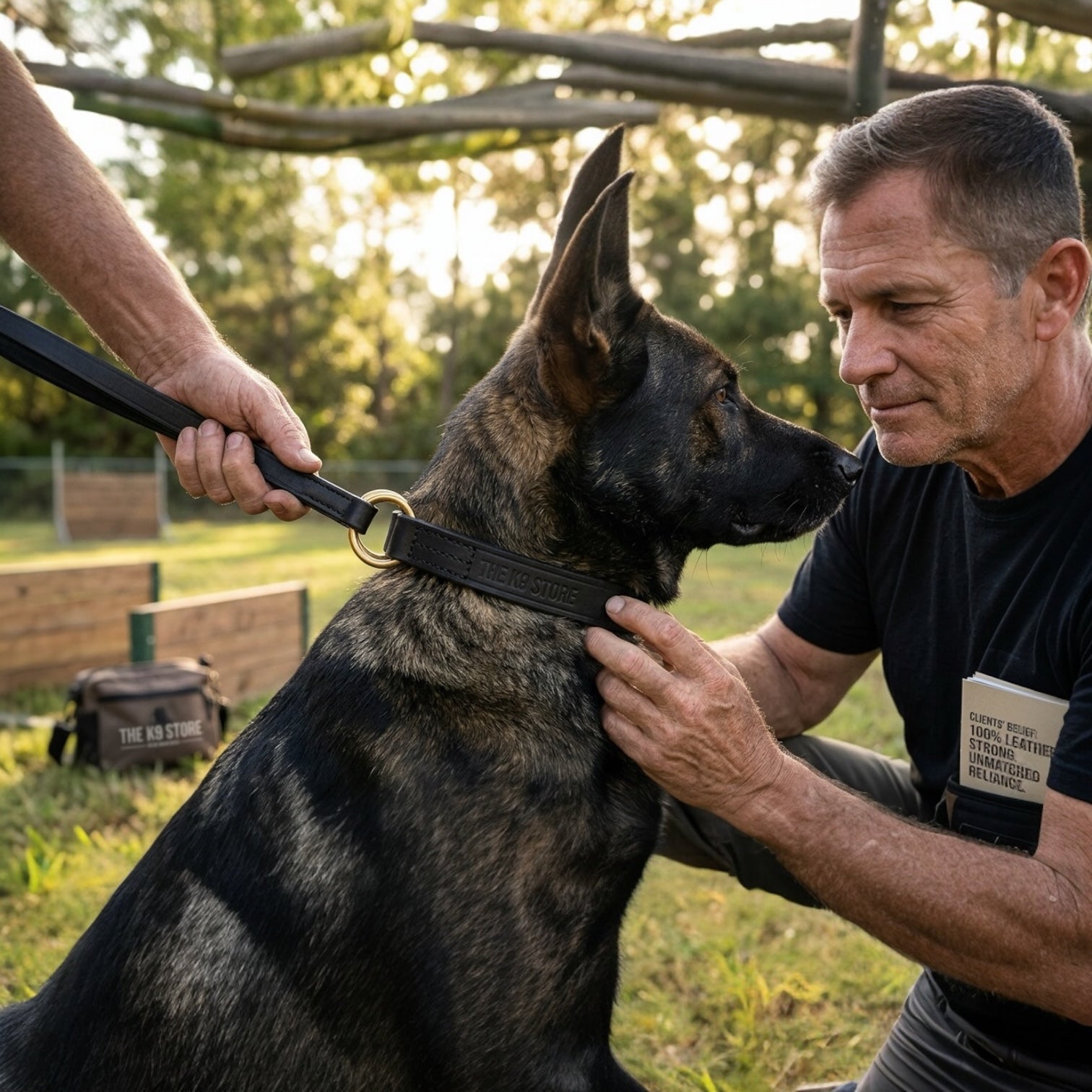 Premium Black Leather Dog Choke Collar – Solid Brass Rings, Triple-Layer Stitched Training Collar for Dogs | Durable Control Collar | Small, Medium, Large & XL