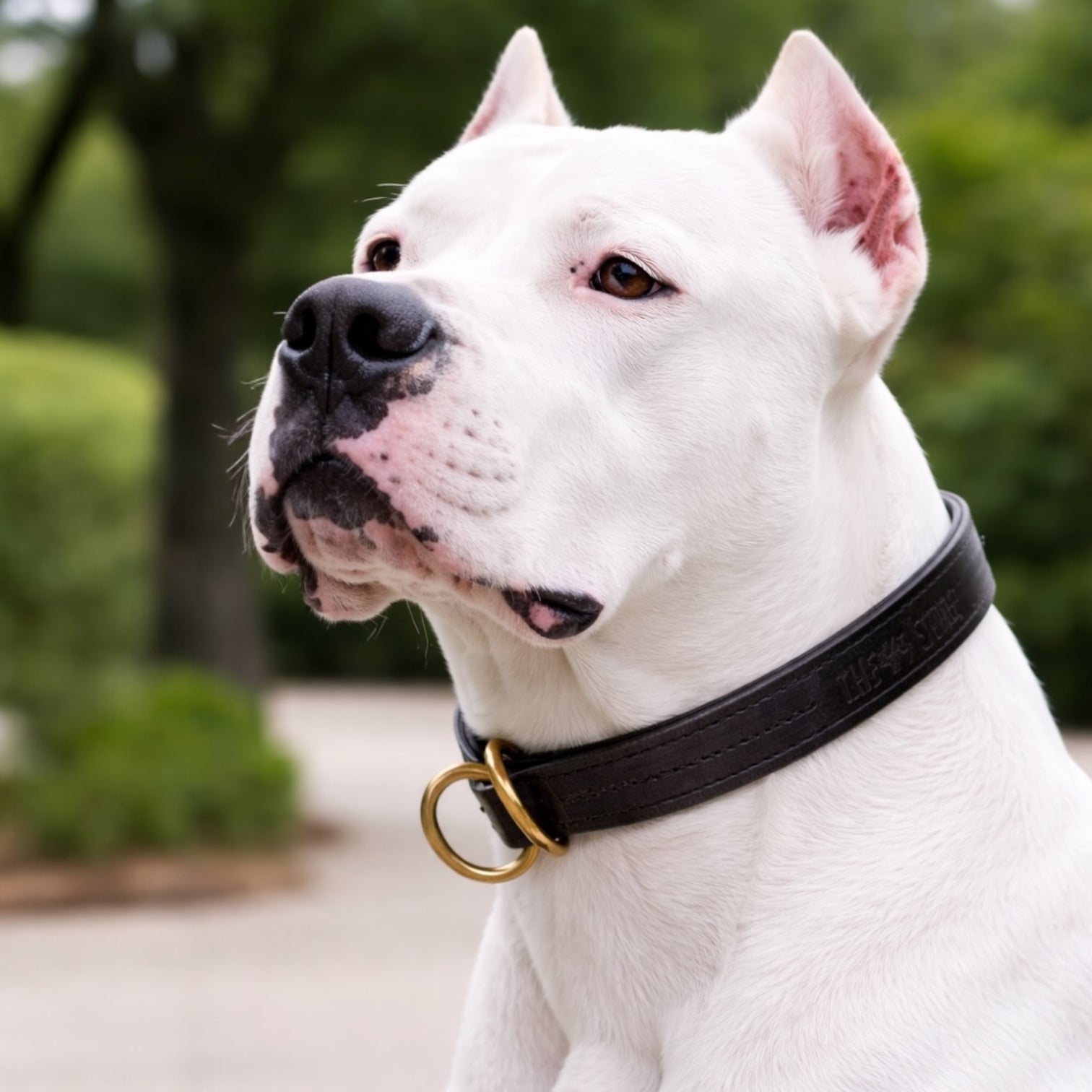 Premium Black Leather Dog Choke Collar – Solid Brass Rings, Triple-Layer Stitched Training Collar for Dogs | Durable Control Collar | Small, Medium, Large & XL