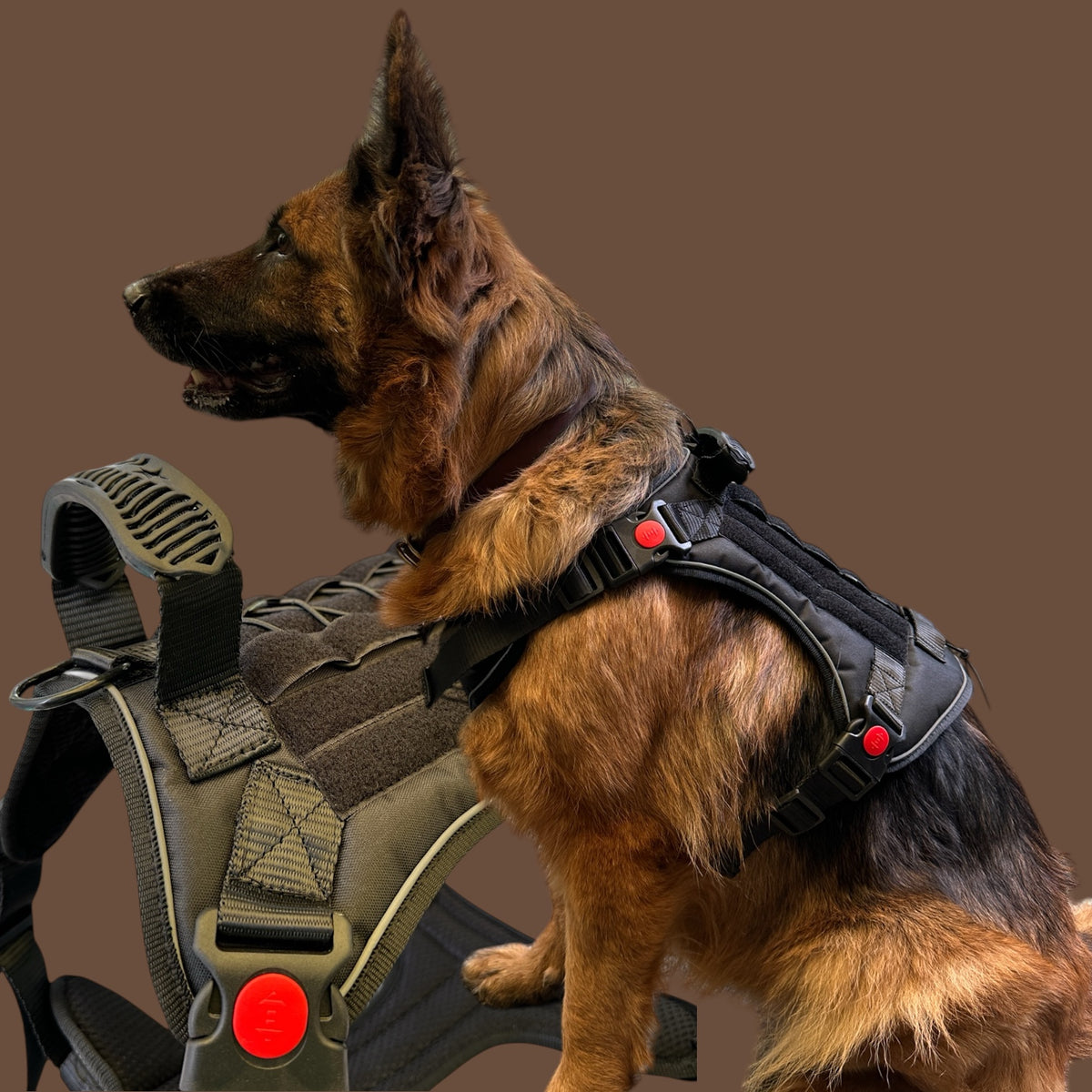 K9 Tactical Dog Harness Heavy Duty Adjustable – No Pull Military Style Pet Harness with Handle, MOLLE System & Reflective Straps (S, M, L, XL)