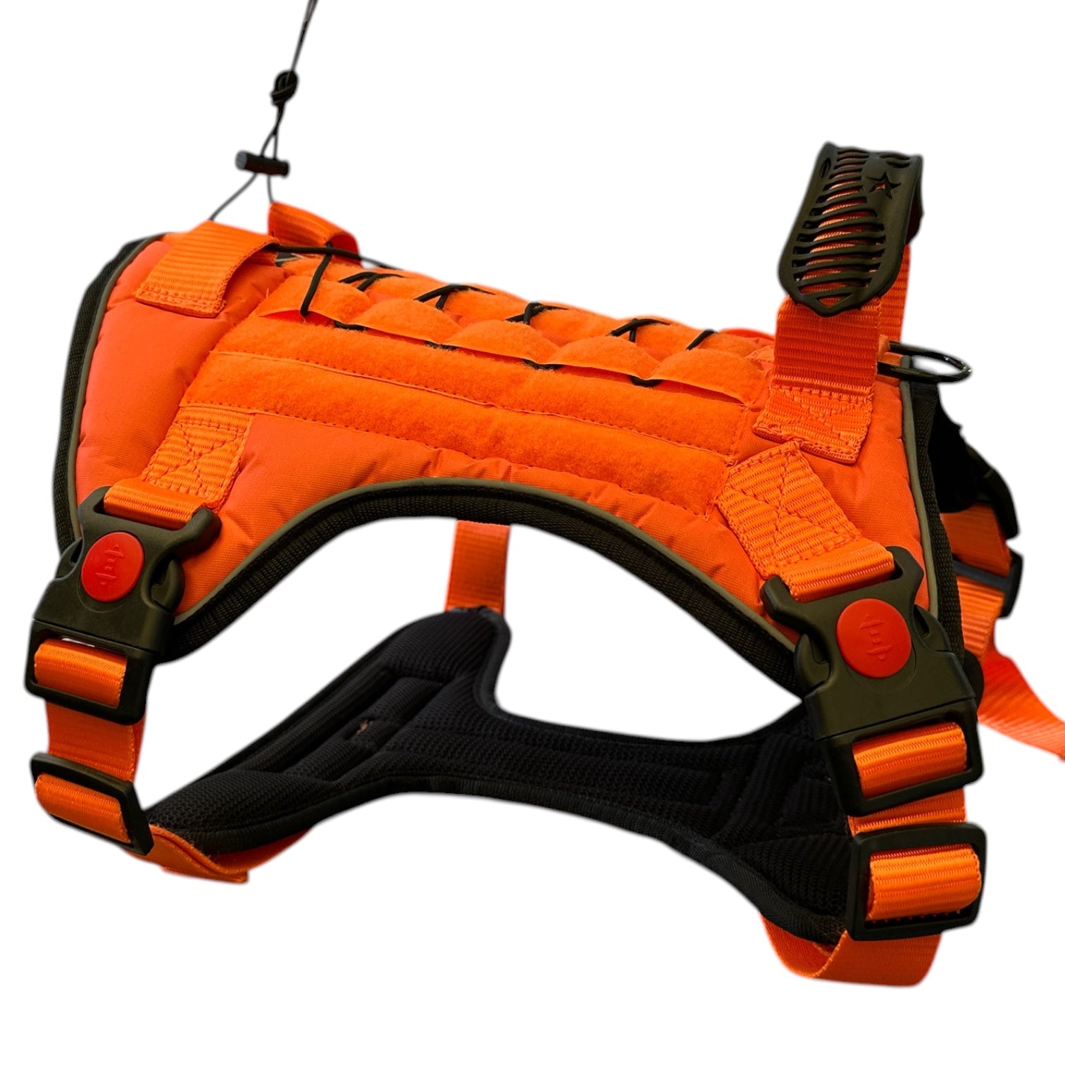Orange Tactical Dog Harness No Pull | Heavy Duty Adjustable K9 Vest with Handle, Reflective Military Pet Harness for Medium & Large Dogs