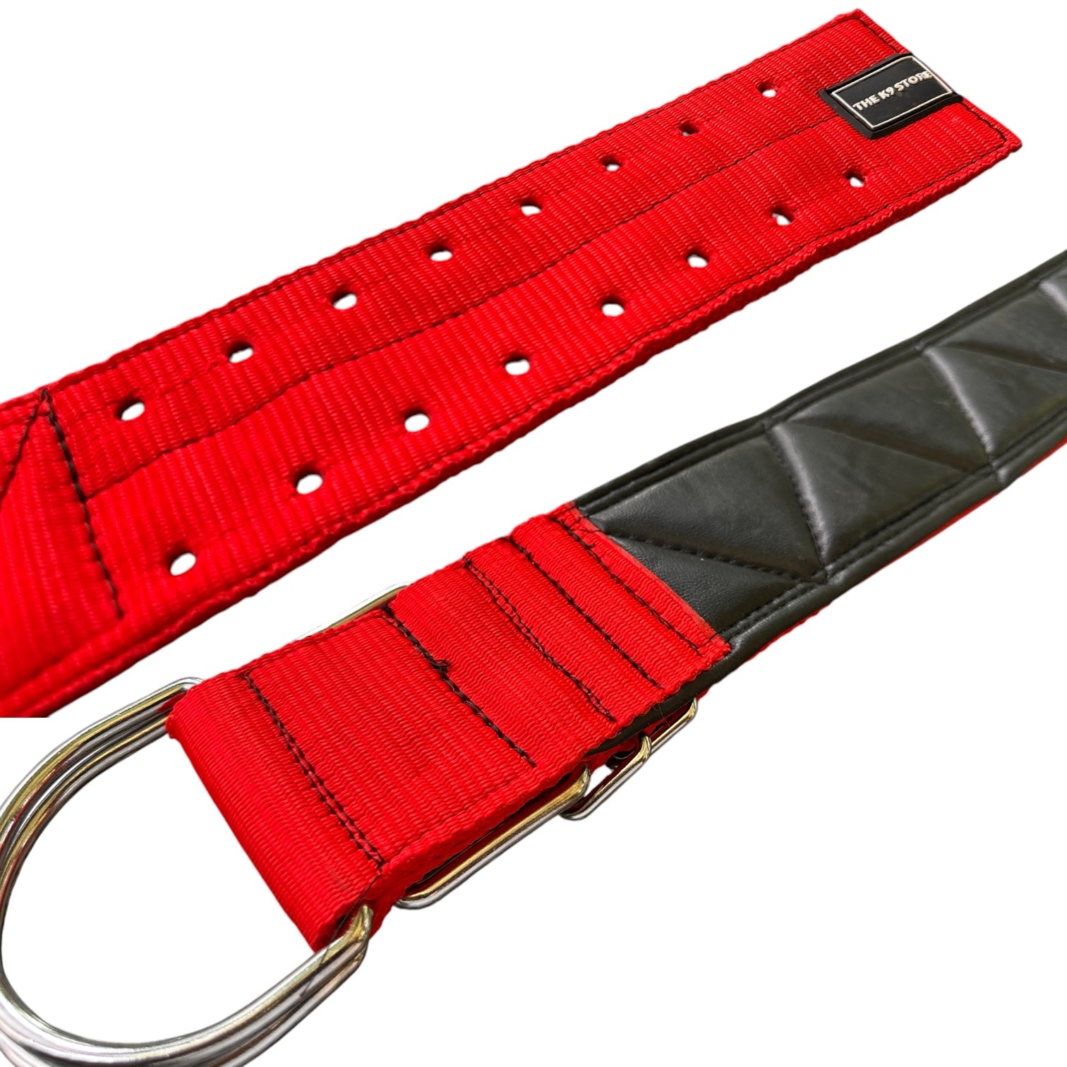 Heavy Duty Dog Collar | PP Webbing | 2" & 3" Width | Fits 16-32 Inch Neck | Black & Red