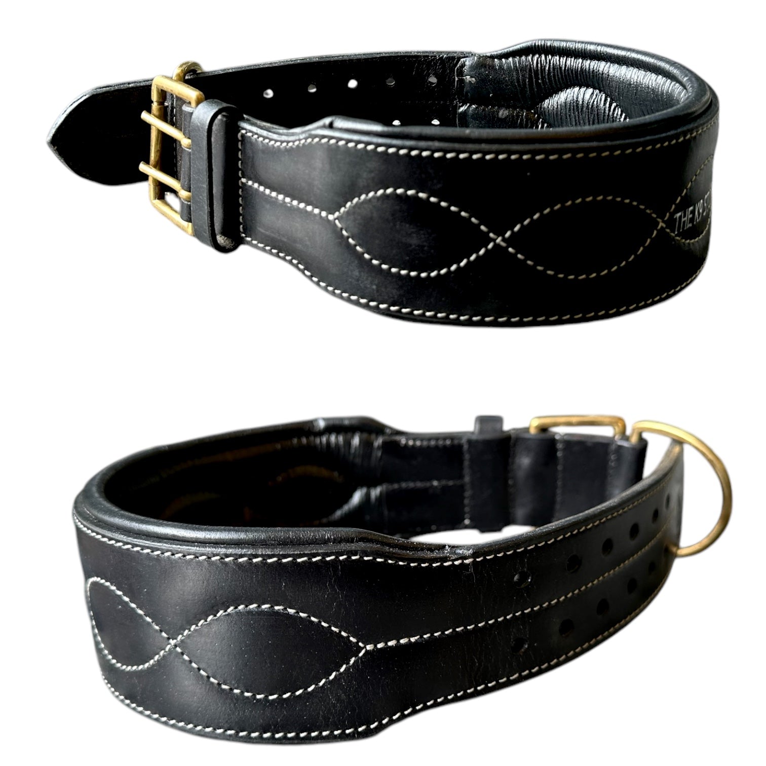 The K9 Store 100% Highgrade Leather Colored Bold & Premium Dog Neck Collar (Black)