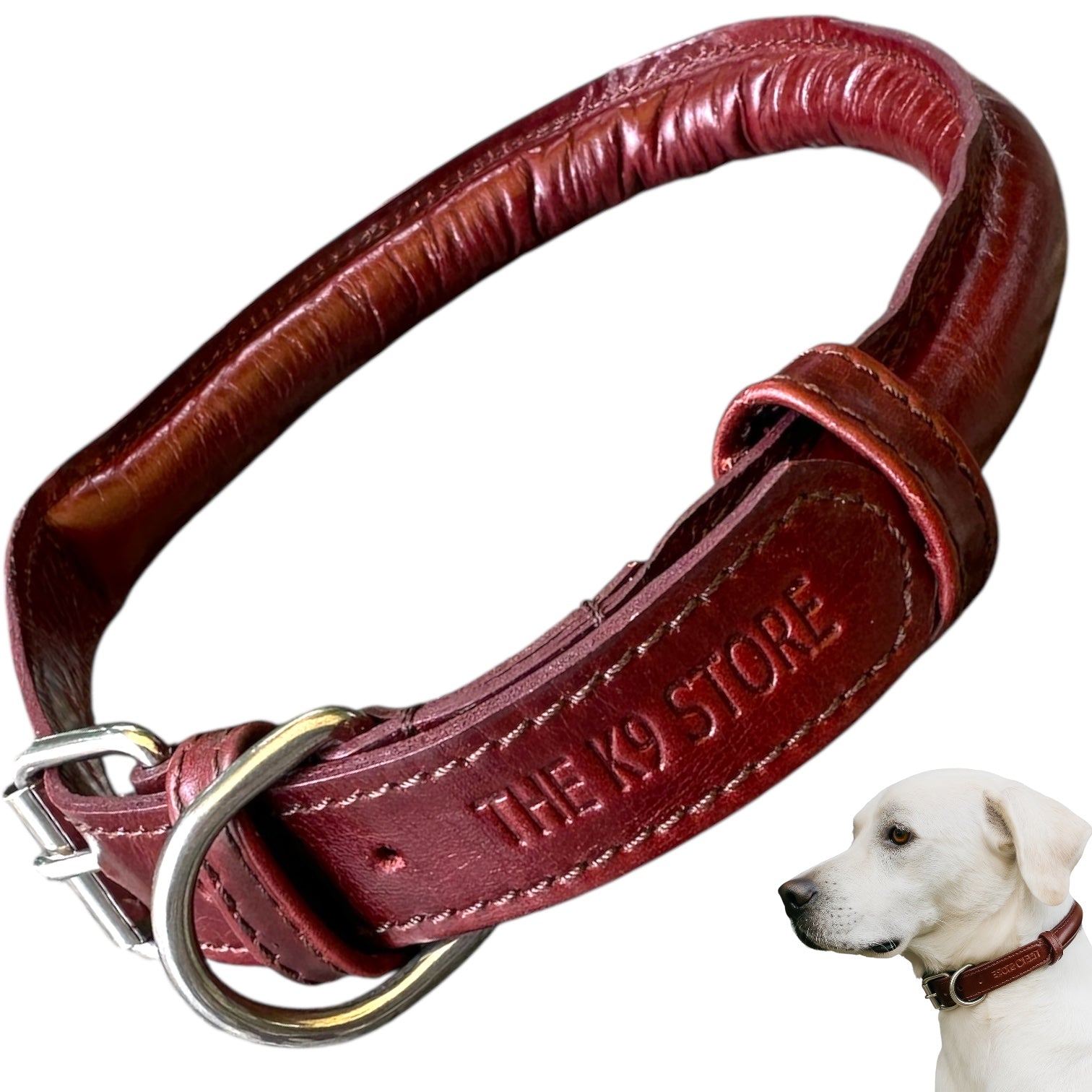 Handmade Rope Design Leather Dog Collar | Heavy Metal Support | Premium K9 Collar (India Only)