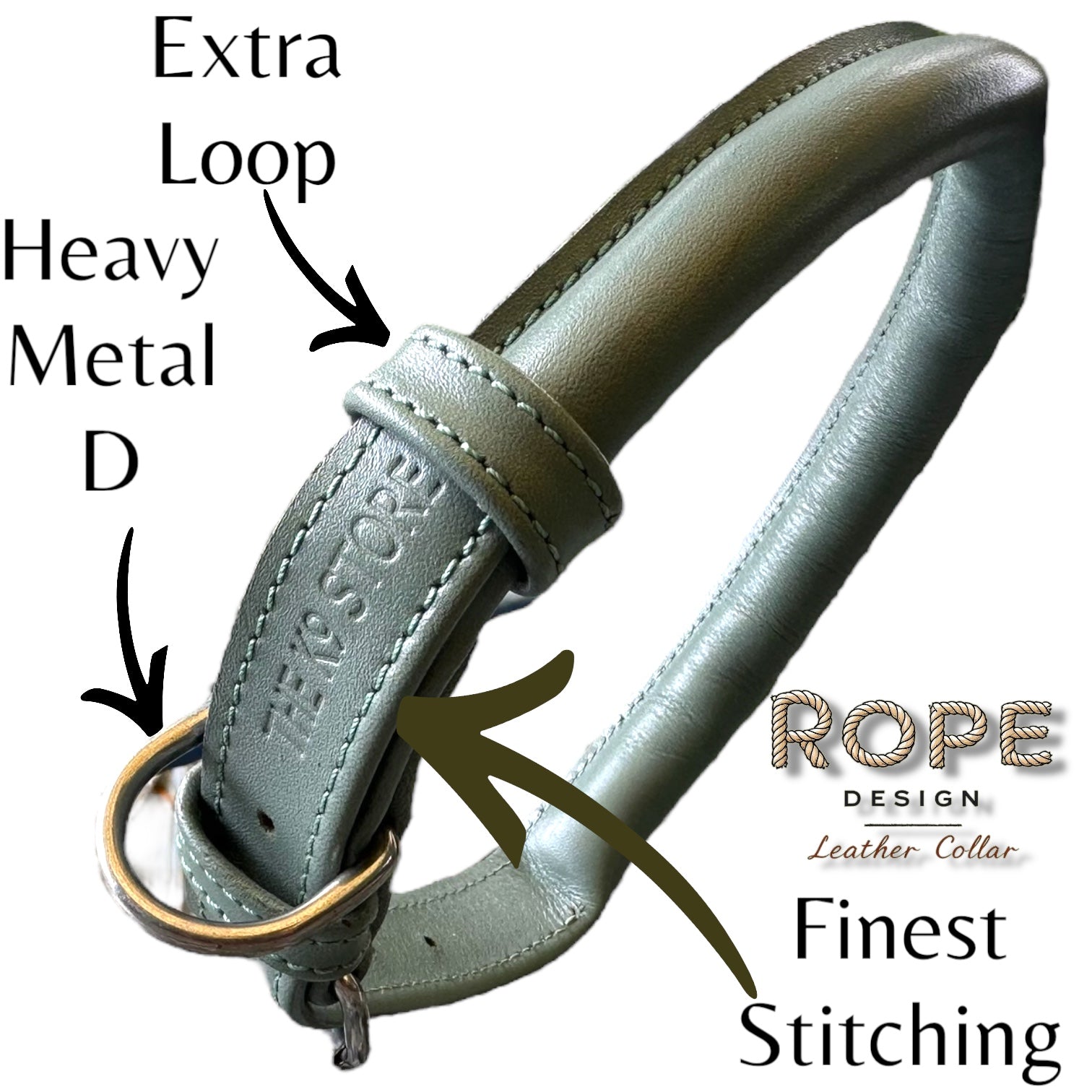 Handmade Rope Design Leather Dog Collar | Heavy Metal Support | Premium K9 Collar (India Only)