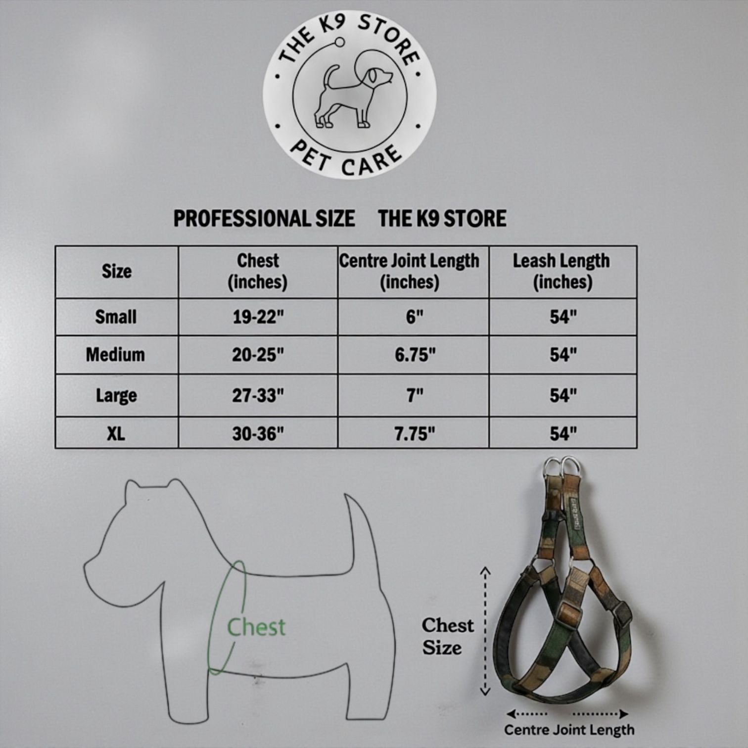 The K9 Store Camo Dog Harness & Leash Set (No-Pull, Heavy Duty) – Small / Medium / Large / XL