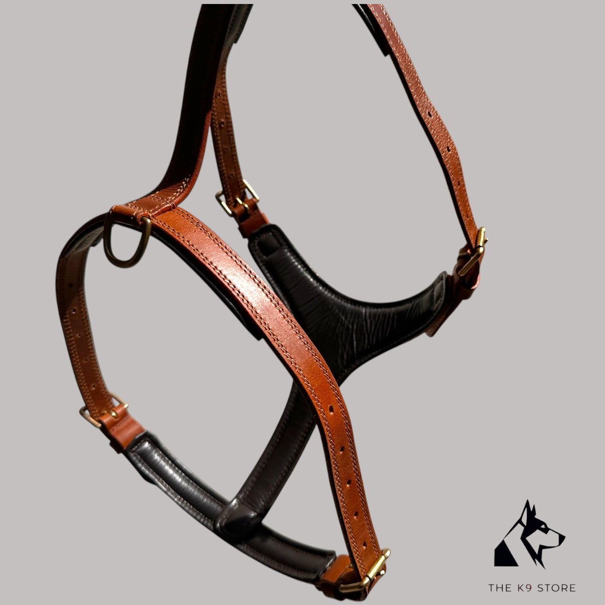 THE K9 STORE Tan Leather Dog Harness – Adjustable Premium Harness for Dogs