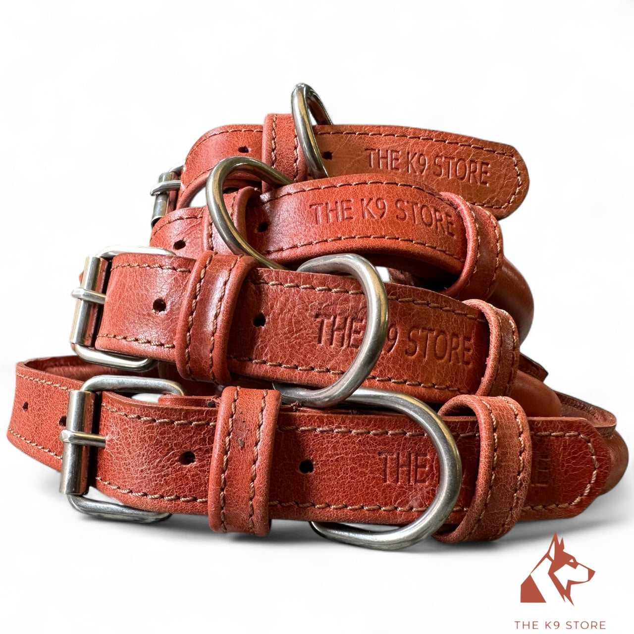 Handmade Rope Design Leather Dog Collar | Heavy Metal Support | Premium K9 Collar (India Only)