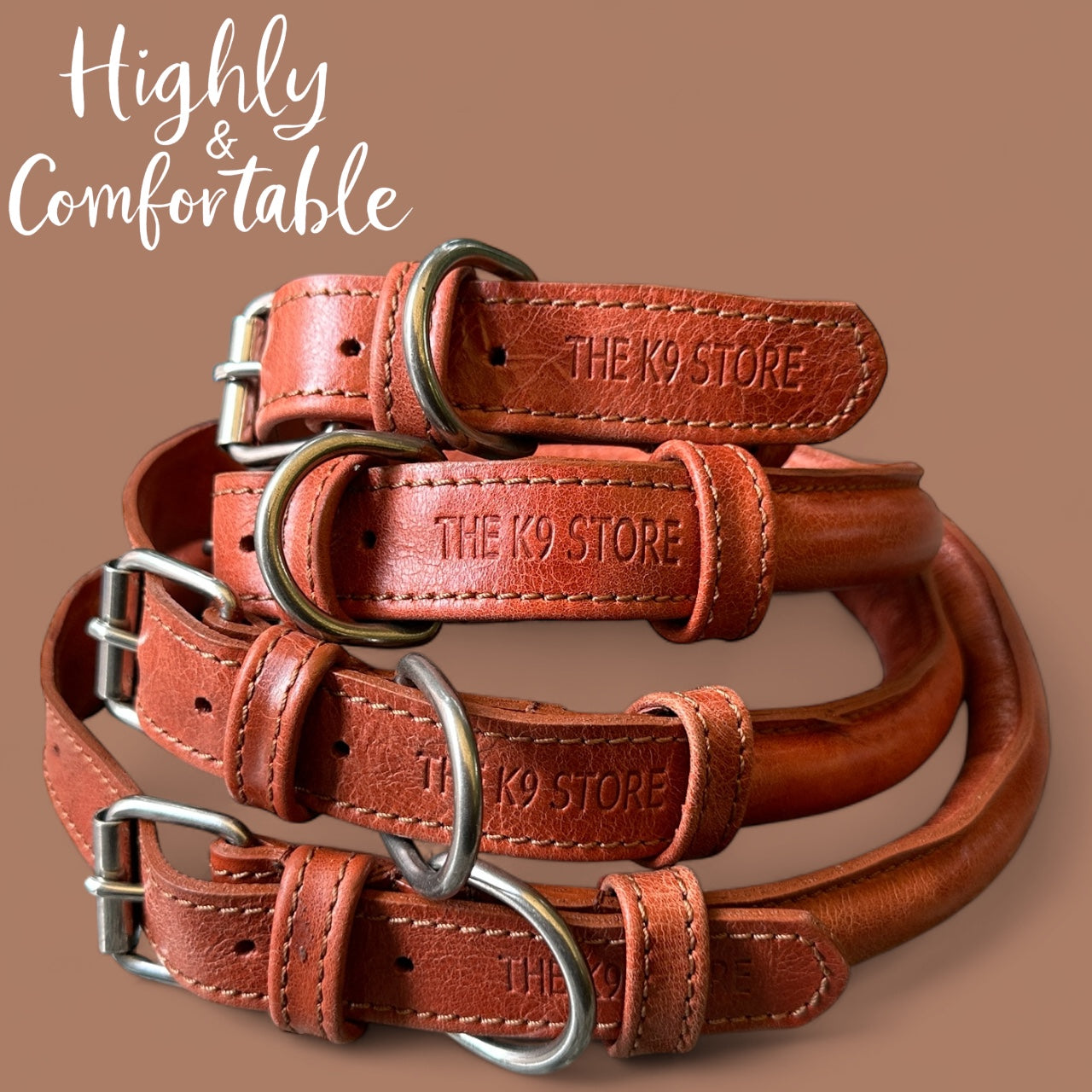 Handmade Rope Design Leather Dog Collar | Heavy Metal Support | Premium K9 Collar (India Only)