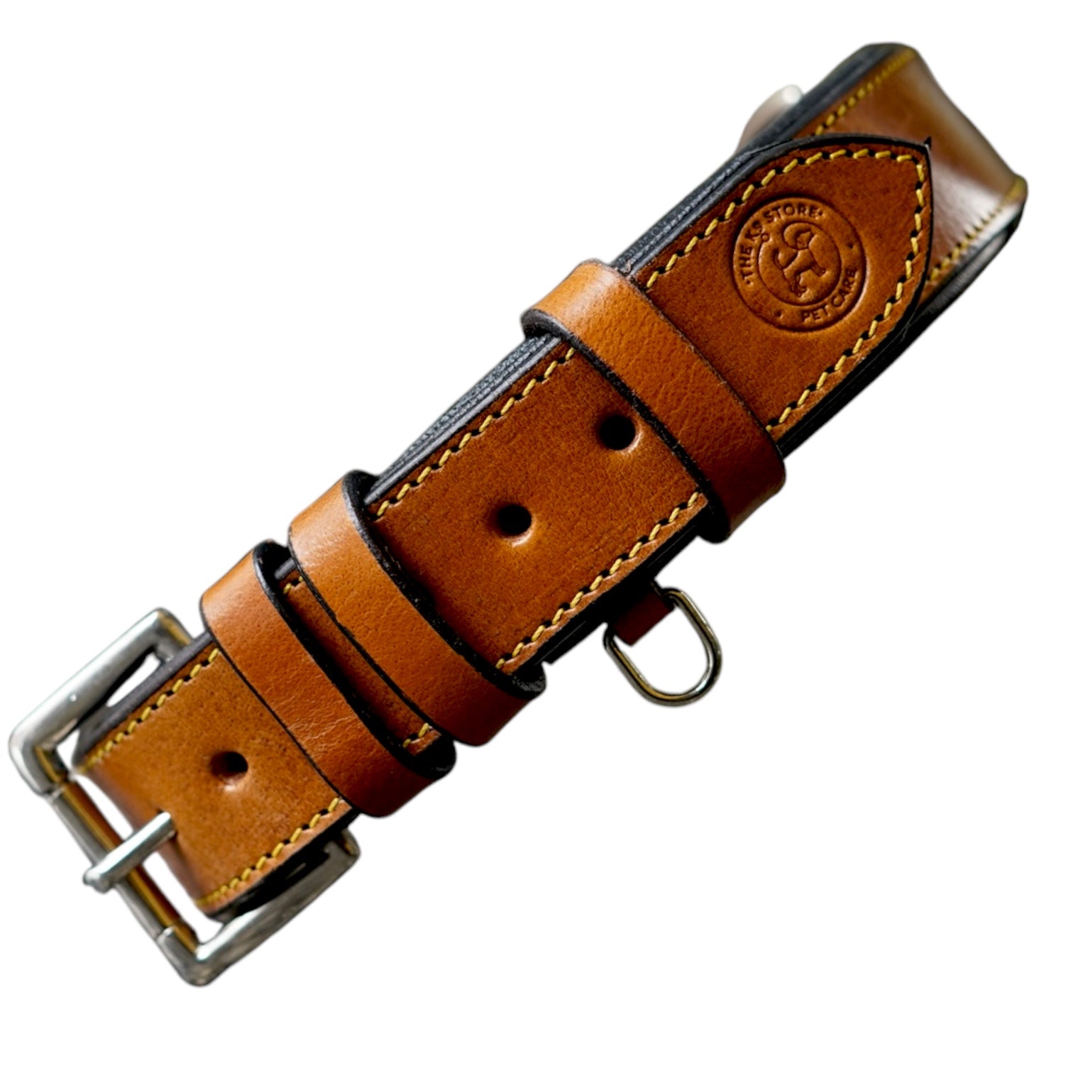 The K9 Store 100% Highgrade Leather Colored Basic Dog Neck Collar (Tan)