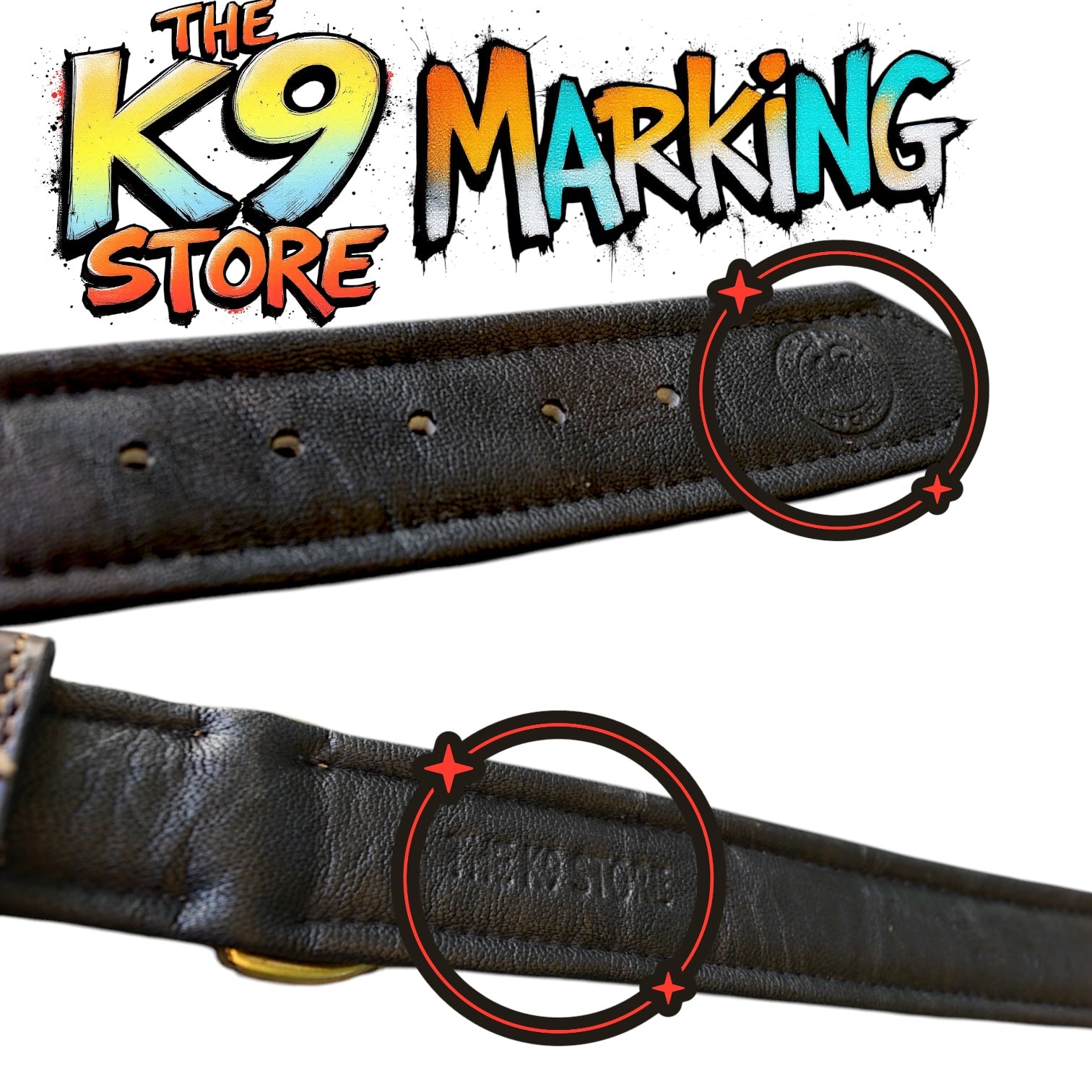 The K9 Store 100% Highgrade Leather Colored Designer Dog Neck Collar (Black + Tan + Chocolate - TRICOLOR)