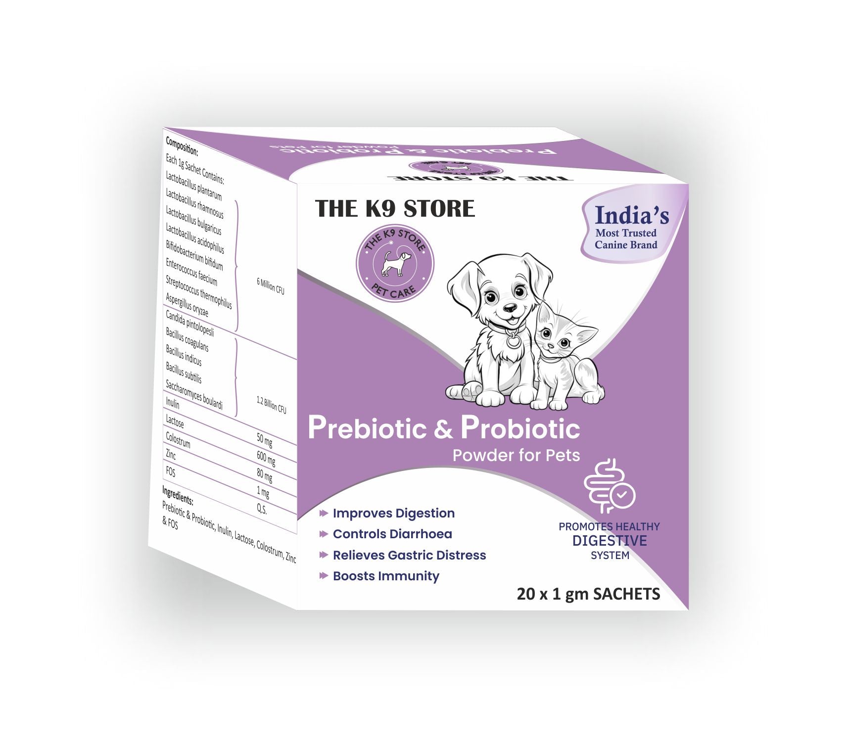 The K9 Store Prebiotics & Probiotics for Dogs & Cats - Gut Health Supplement