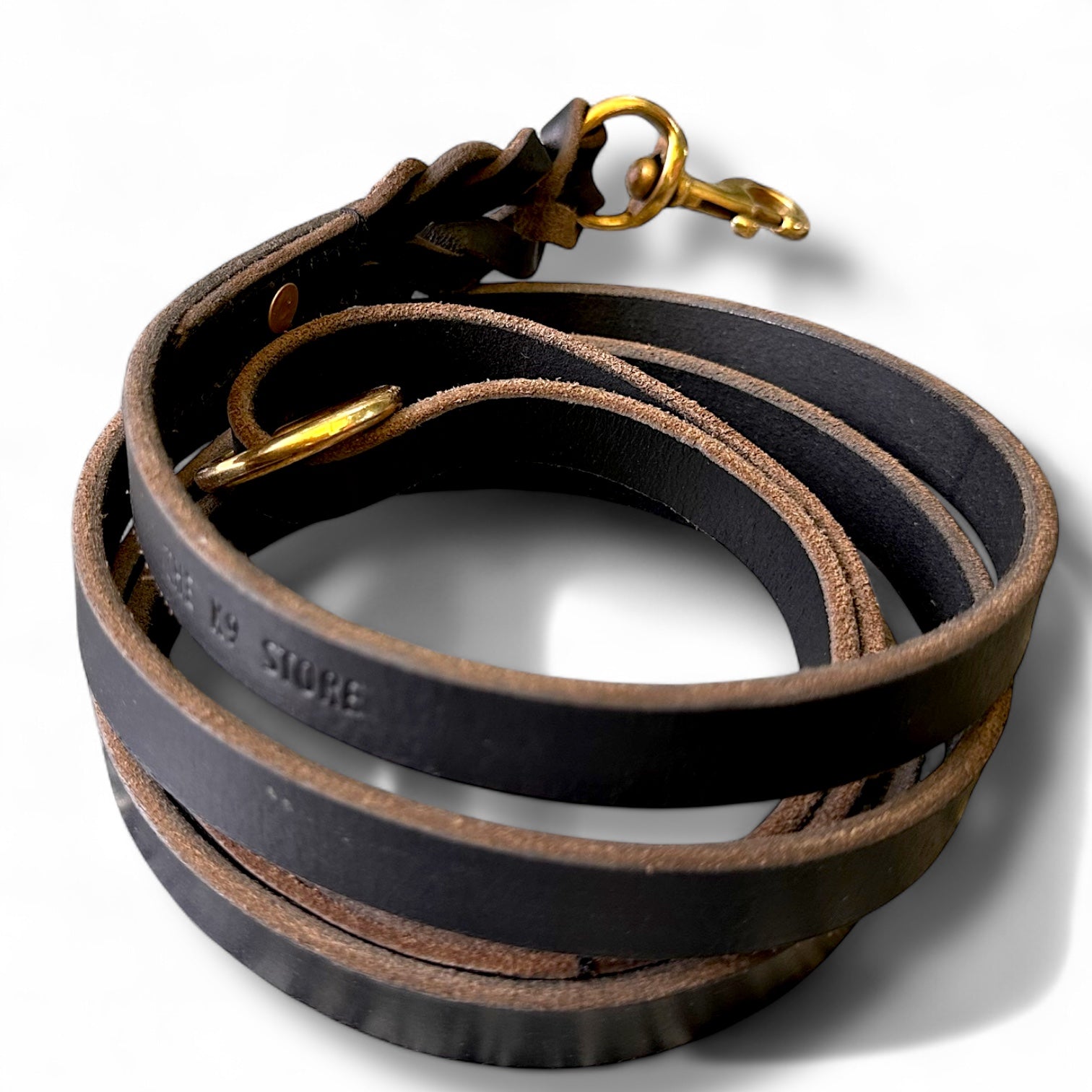 The K9 Store Premium Leather Thickest Dog Leash, 6 Feet Long With Brass Hooks For All Dog Breeds