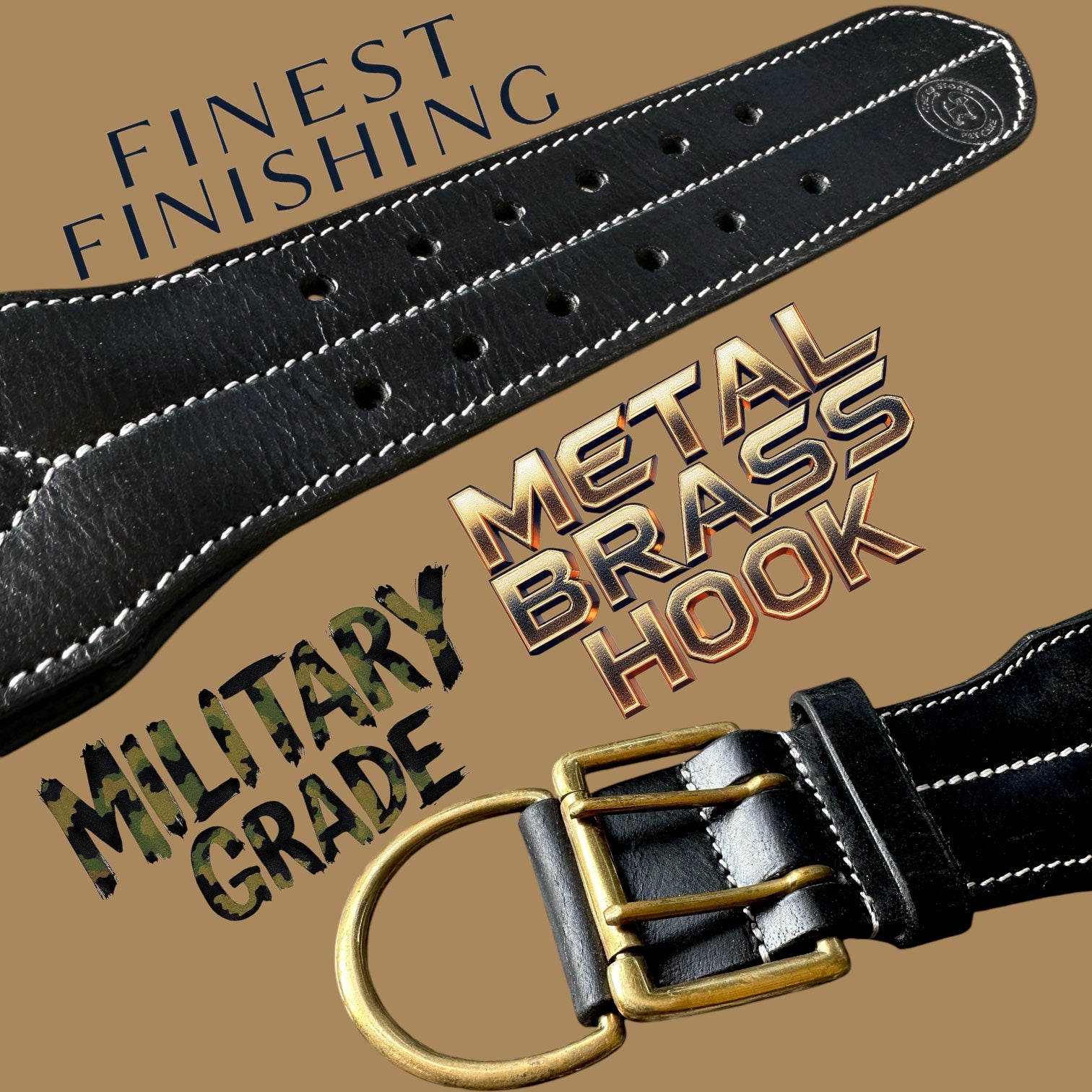 The K9 Store 100% Highgrade Leather Colored Bold & Premium Dog Neck Collar (Black)