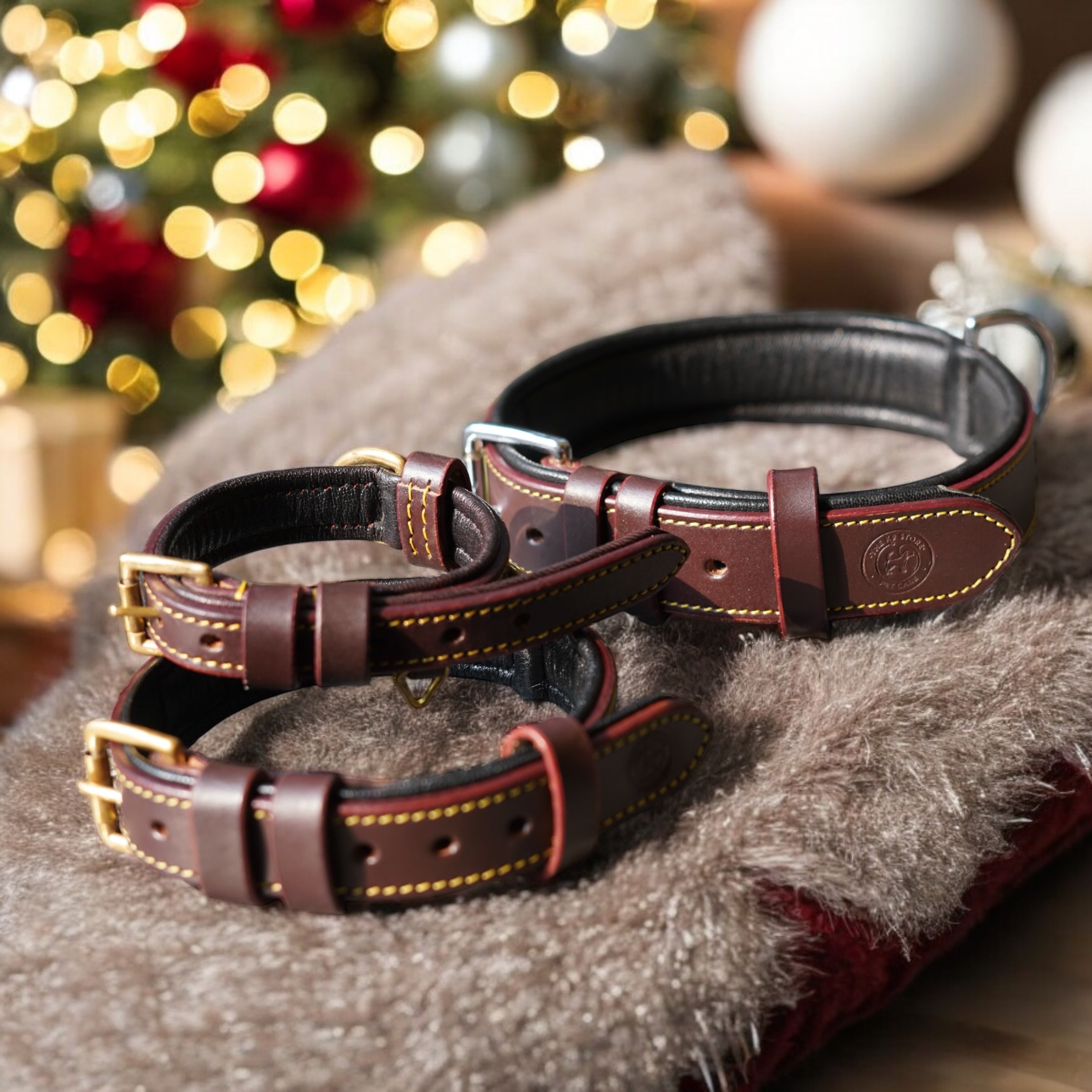 The K9 Store brown dog collar genuine leather