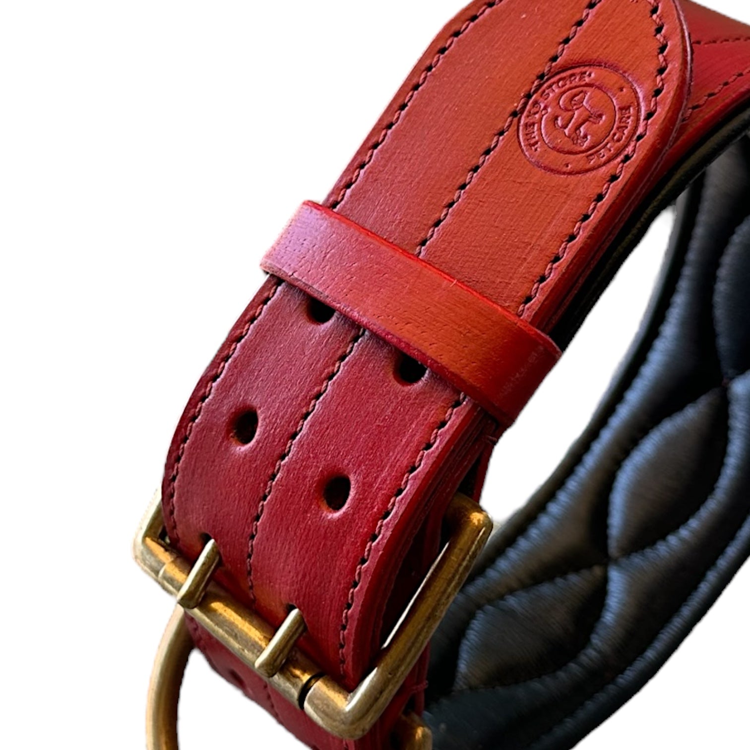 The K9 Store 100% Highgrade Leather Colored Bold & Premium Dog Neck Collar (Dark Red)