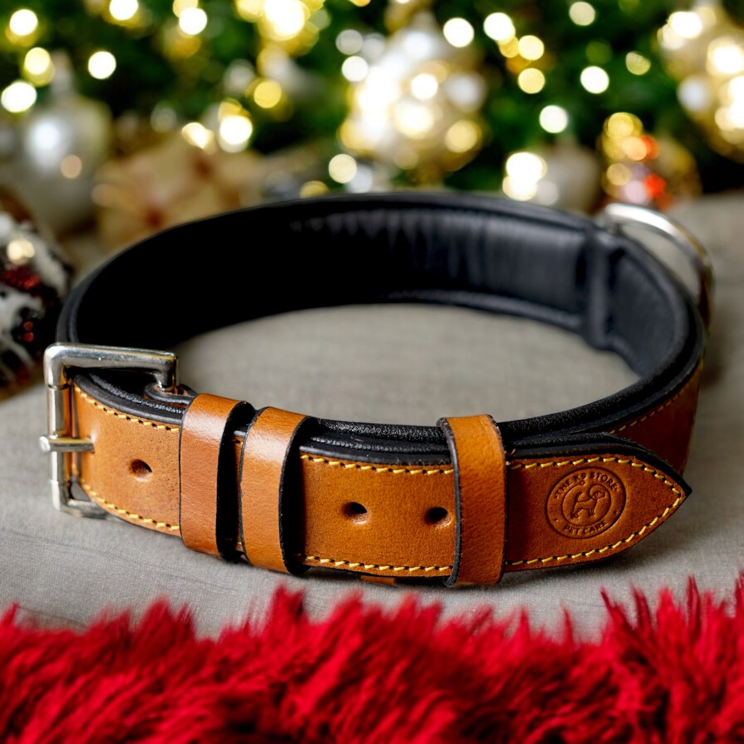 The K9 Store 100% Highgrade Leather Colored Basic Dog Neck Collar (Tan)