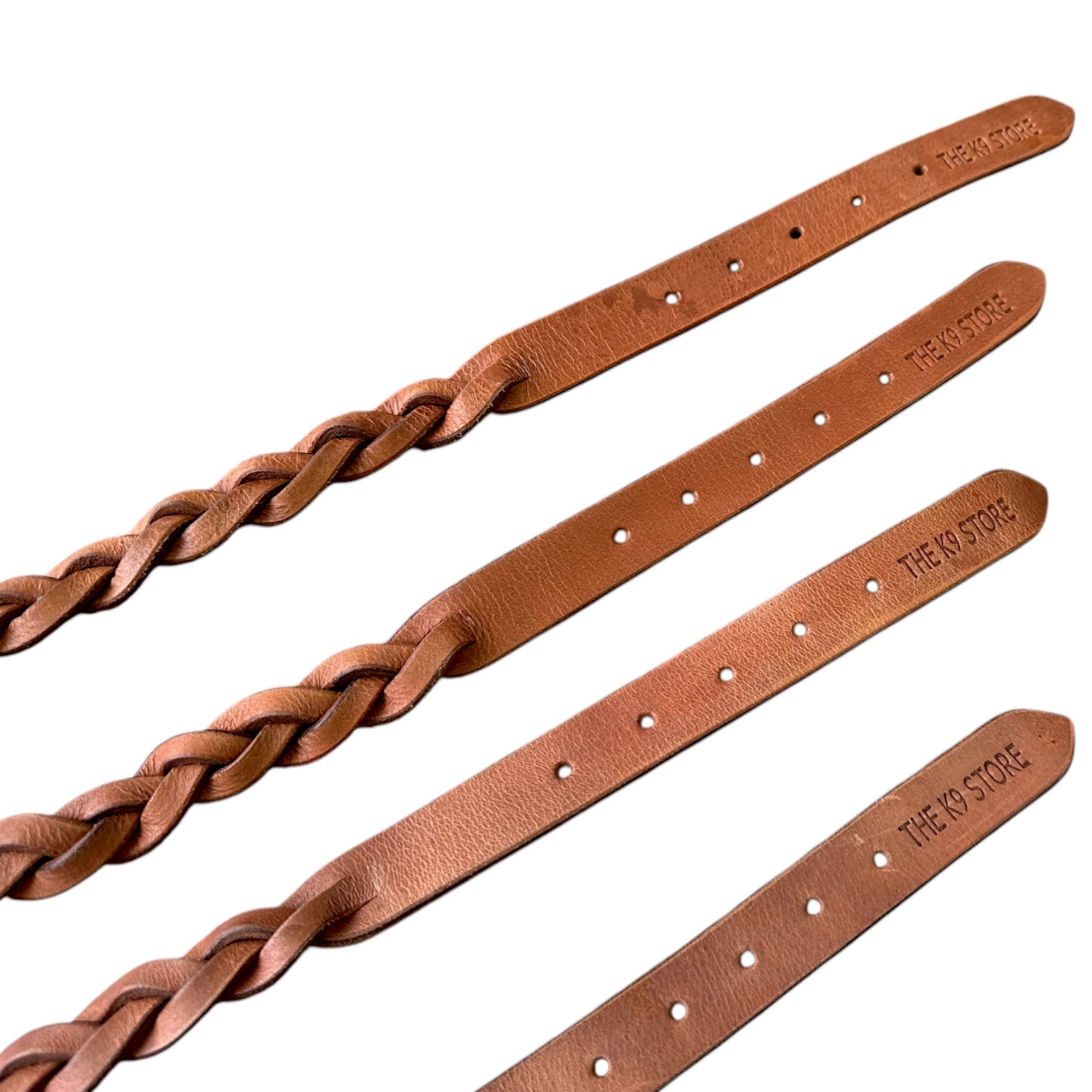 The K9 Store 100% Highgrade Leather Criss Cross Designer Dog Neck Collar (Tan)
