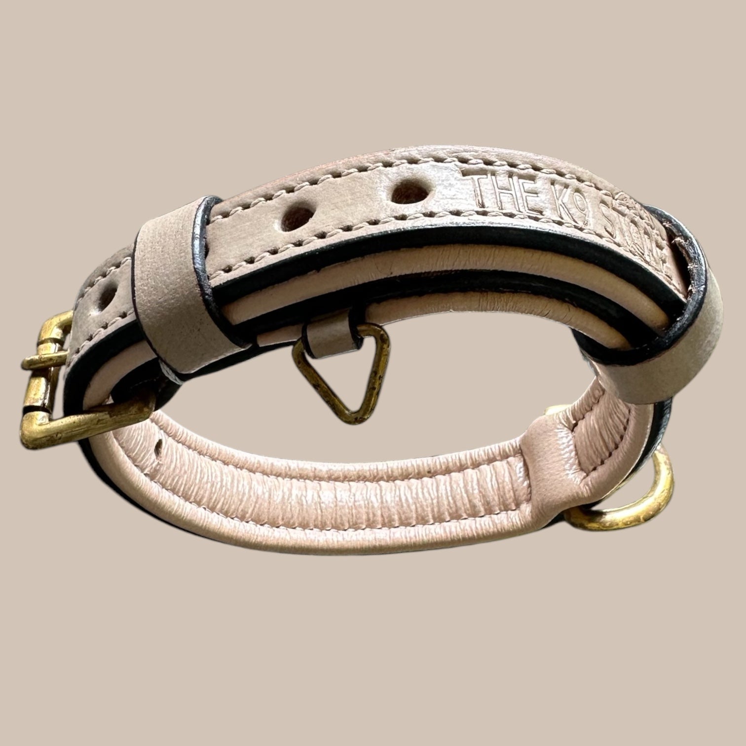 The K9 Store 100% Highgrade Leather Colored Basic Dog Neck Collar (Grey)