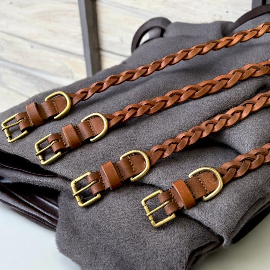 The K9 Store 100% Highgrade Leather Criss Cross Designer Dog Neck Collar (Tan)