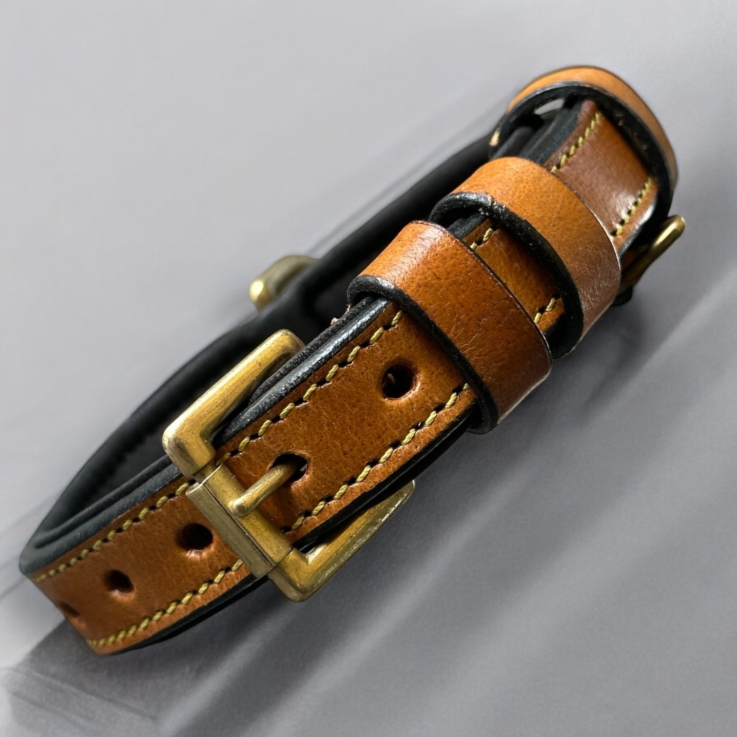 The K9 Store 100% Highgrade Leather Colored Basic Dog Neck Collar (Tan)