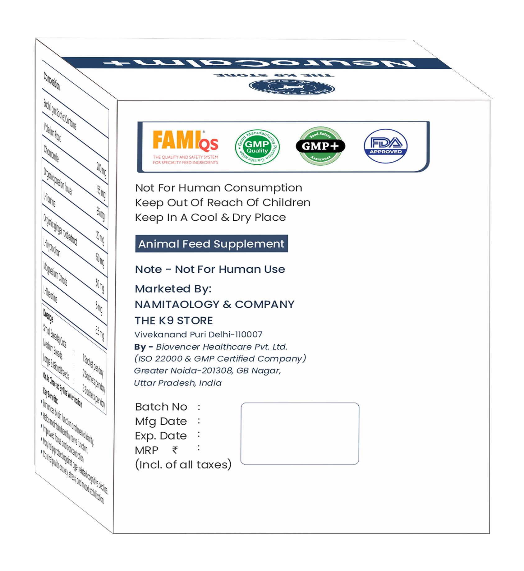 NeuroCalm+ - Calming Formula for Dogs & Cats (10 Sachets & 20 Sachets) Veterinary-Calibrated Calming Supplement for Stress, Anxiety & Cognitive Health