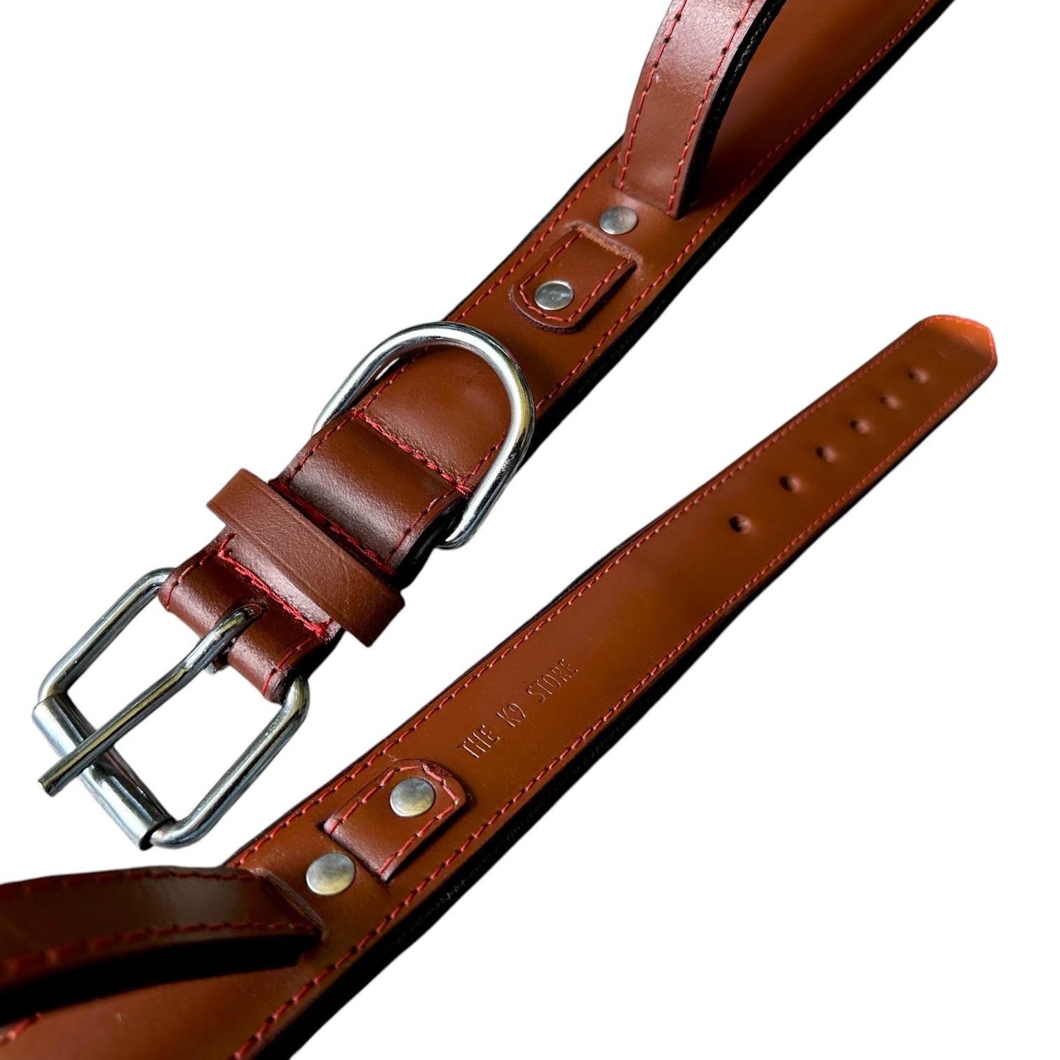 The K9 Store 100% Highgrade Leather Bold Dog Neck Collar For Training With Extra Handle - Zoey's Special (Chocolate)