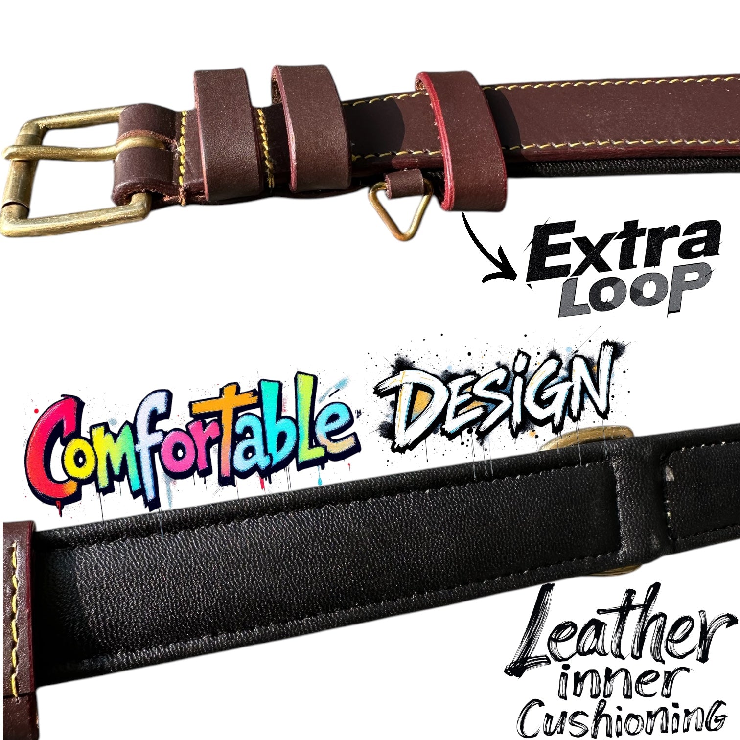 Comfortable neck collar for dog with inner cushioning