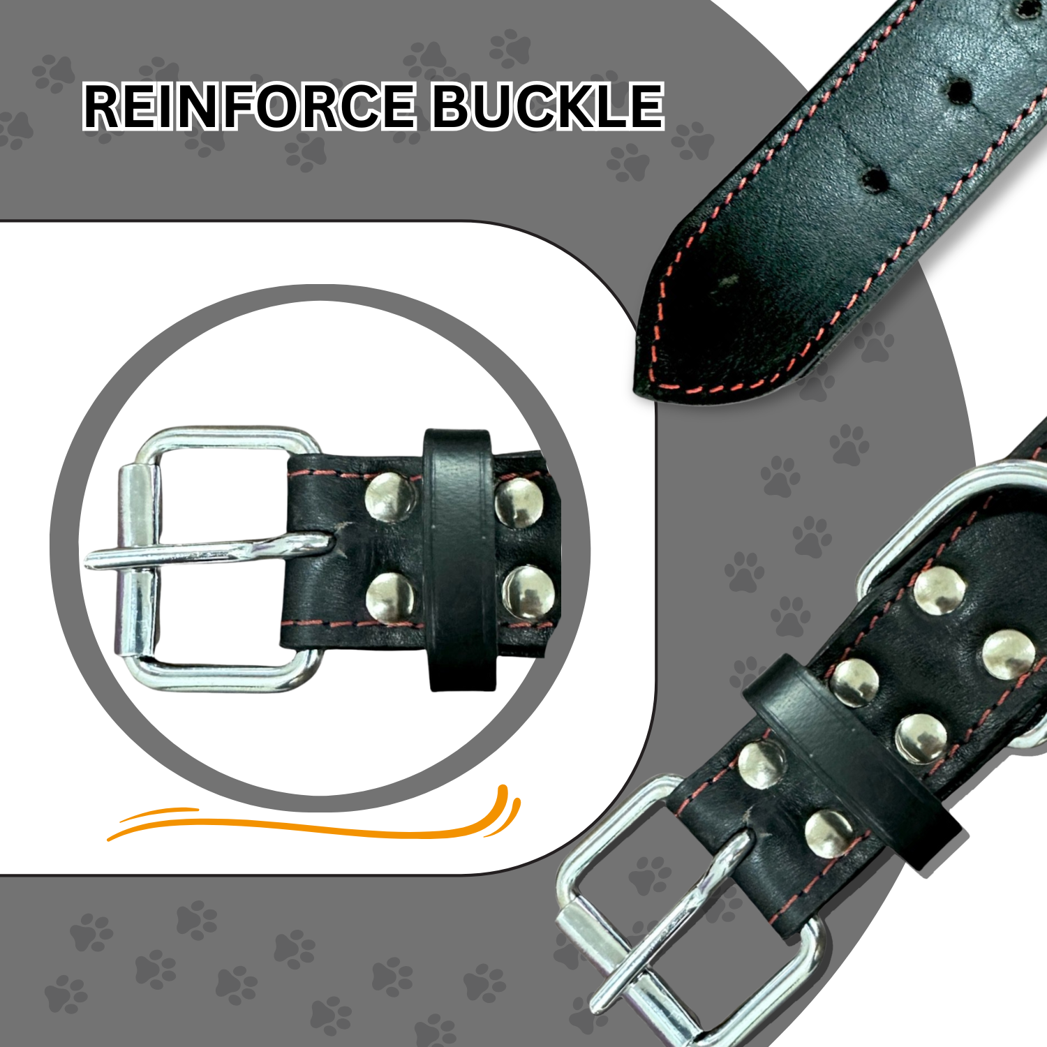 The K9 Store 100% Highgrade Leather Bold Dog Neck Collar For Training With Extra Handle - Zoey's Special (Black)
