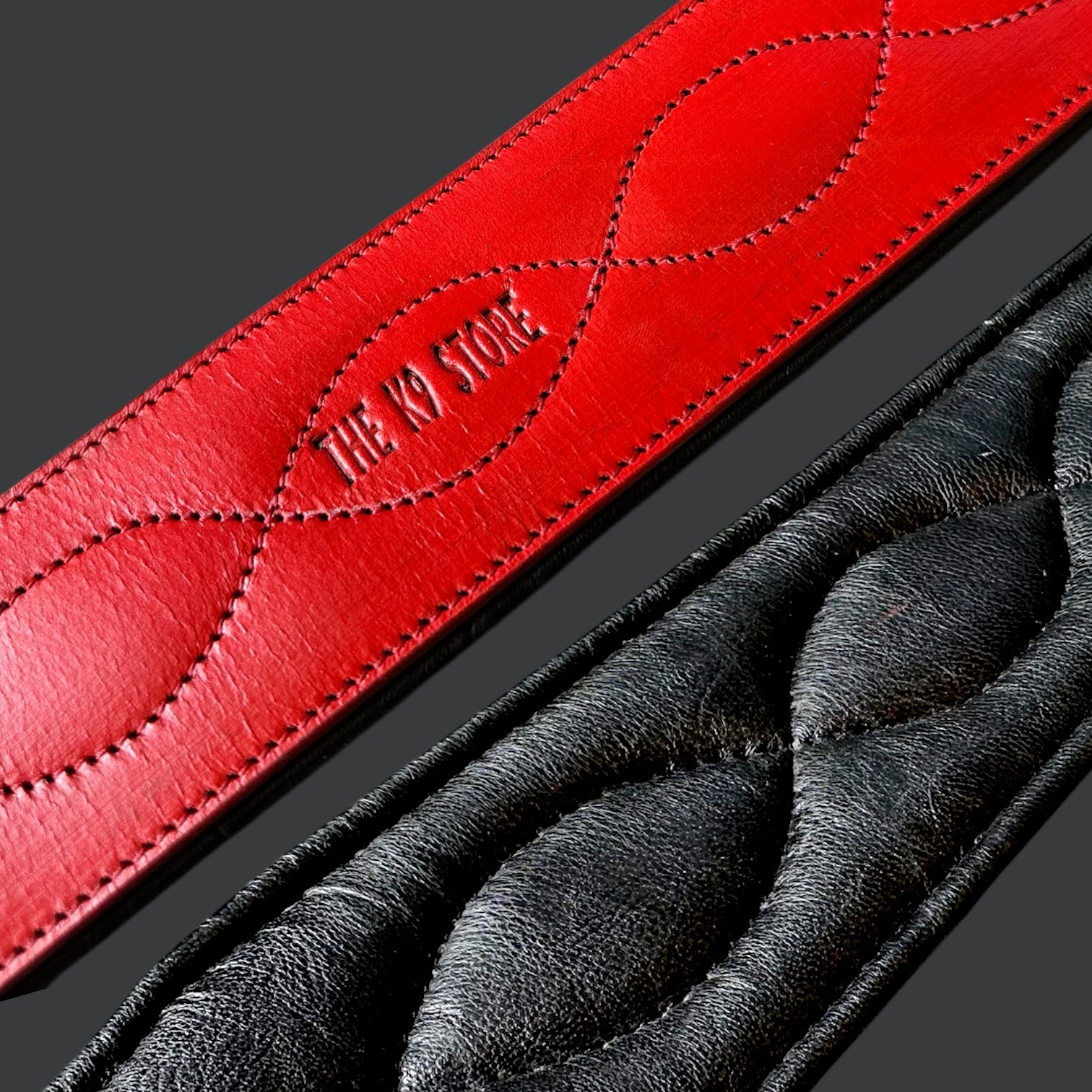The K9 Store 100% Highgrade Leather Colored Bold & Premium Dog Neck Collar (Red)