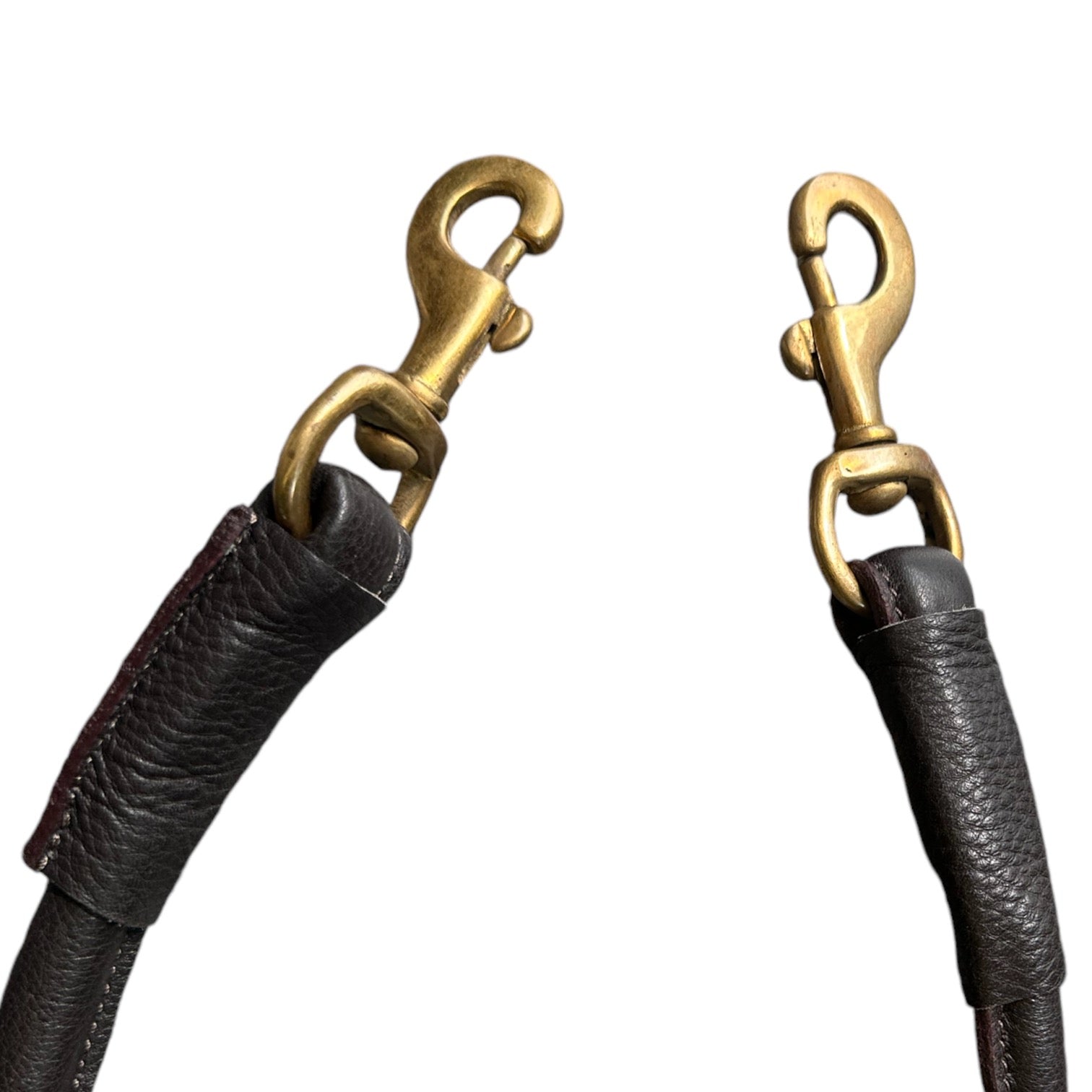 The K9 Store Premium Leather Dog Training Leash, 6 Feet Long With Brass Hooks in Chocolate Brown Color For All Dog Breeds