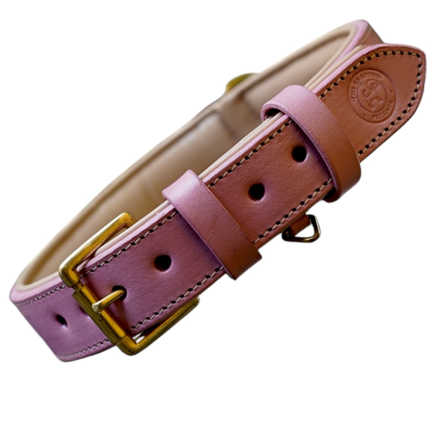 The K9 Store 100% Highgrade Leather Colored Basic Dog Neck Collar (Pink)