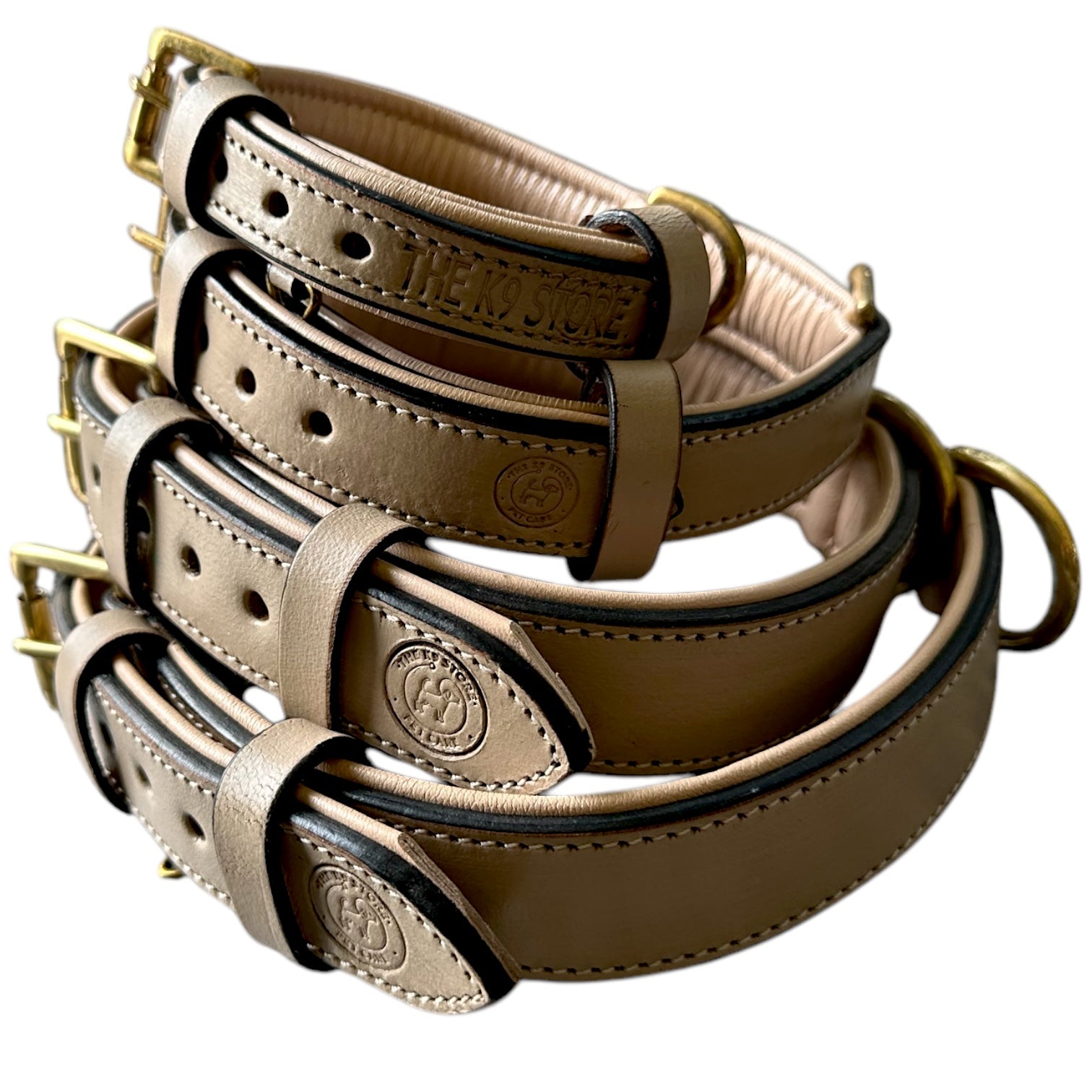 The K9 Store 100% Highgrade Leather Colored Basic Dog Neck Collar (Grey)