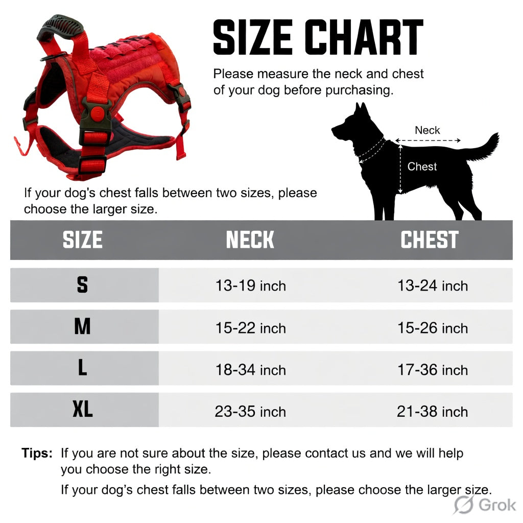 K9 Store Tactical Dog Harness – Heavy Duty No-Pull Adjustable Pet Vest with Handle & Dual Leash Clips