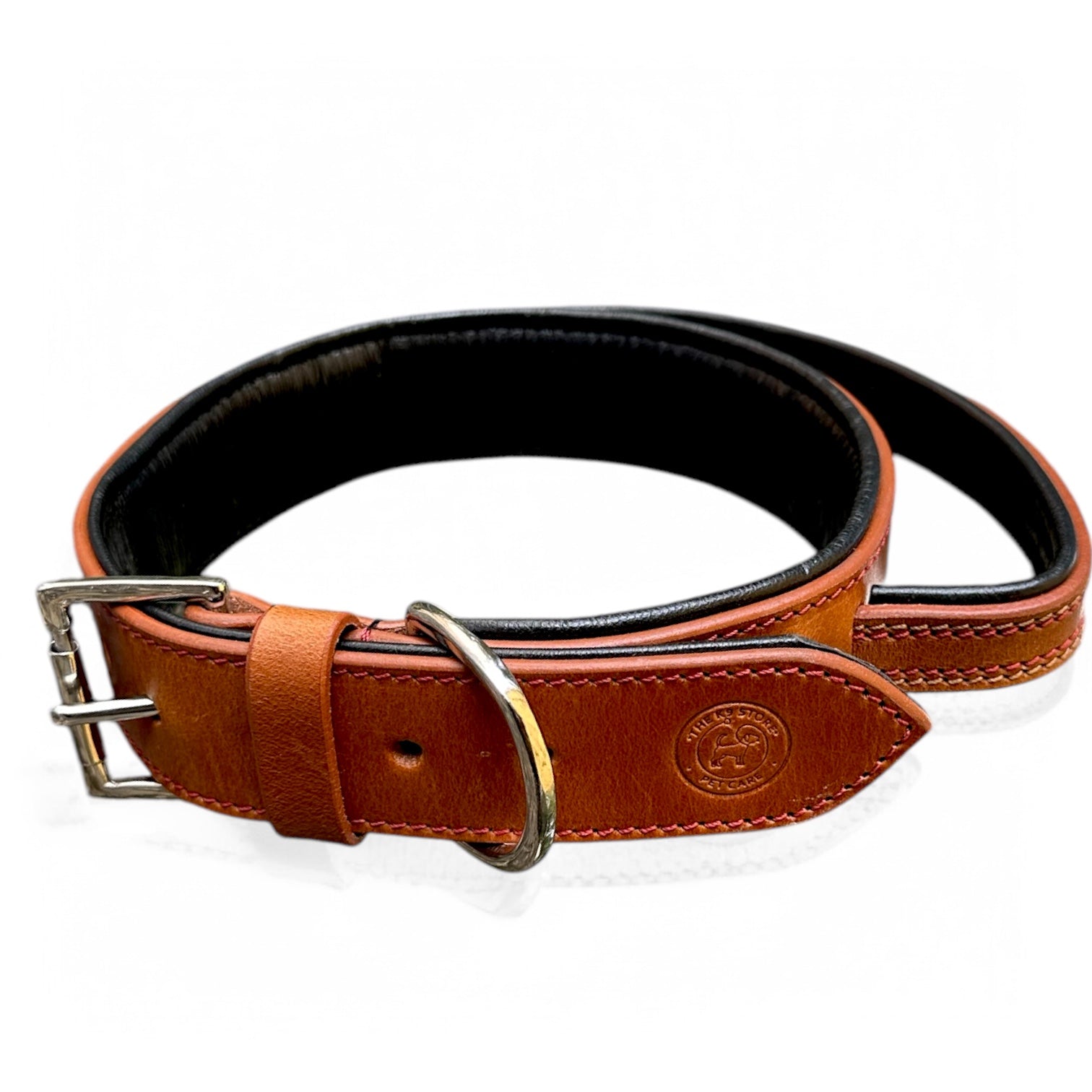 The K9 Store 100% Highgrade Leather Bold Dog Neck Collar For Training With Extra Handle - Zoey's Special (Tan)