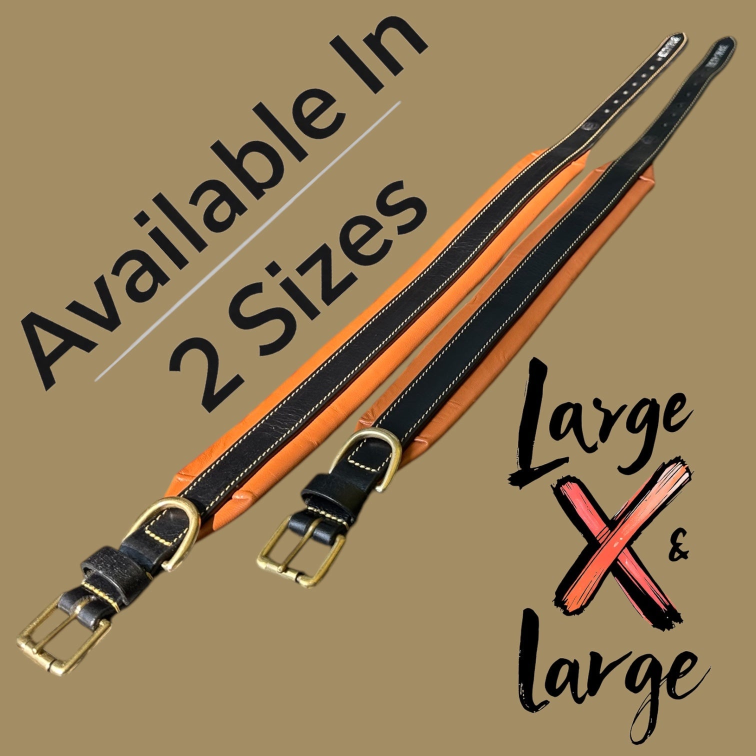 The K9 Store 100% Highgrade Leather Dual Tone Designer Dog Neck Collar (Tan & Black)
