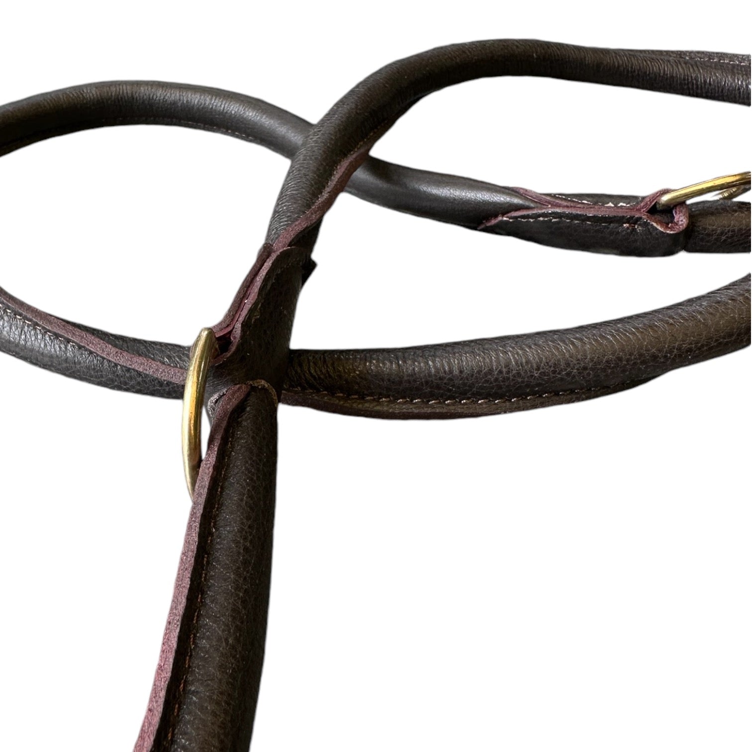 The K9 Store Premium Leather Dog Training Leash, 6 Feet Long With Brass Hooks in Chocolate Brown Color For All Dog Breeds