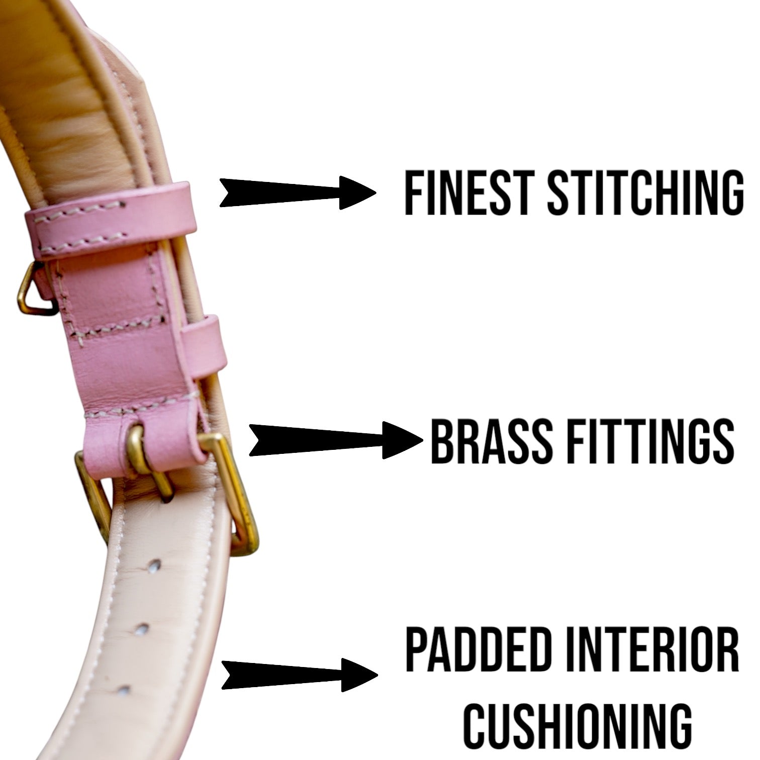 The K9 Store 100% Highgrade Leather Colored Basic Dog Neck Collar (Pink)