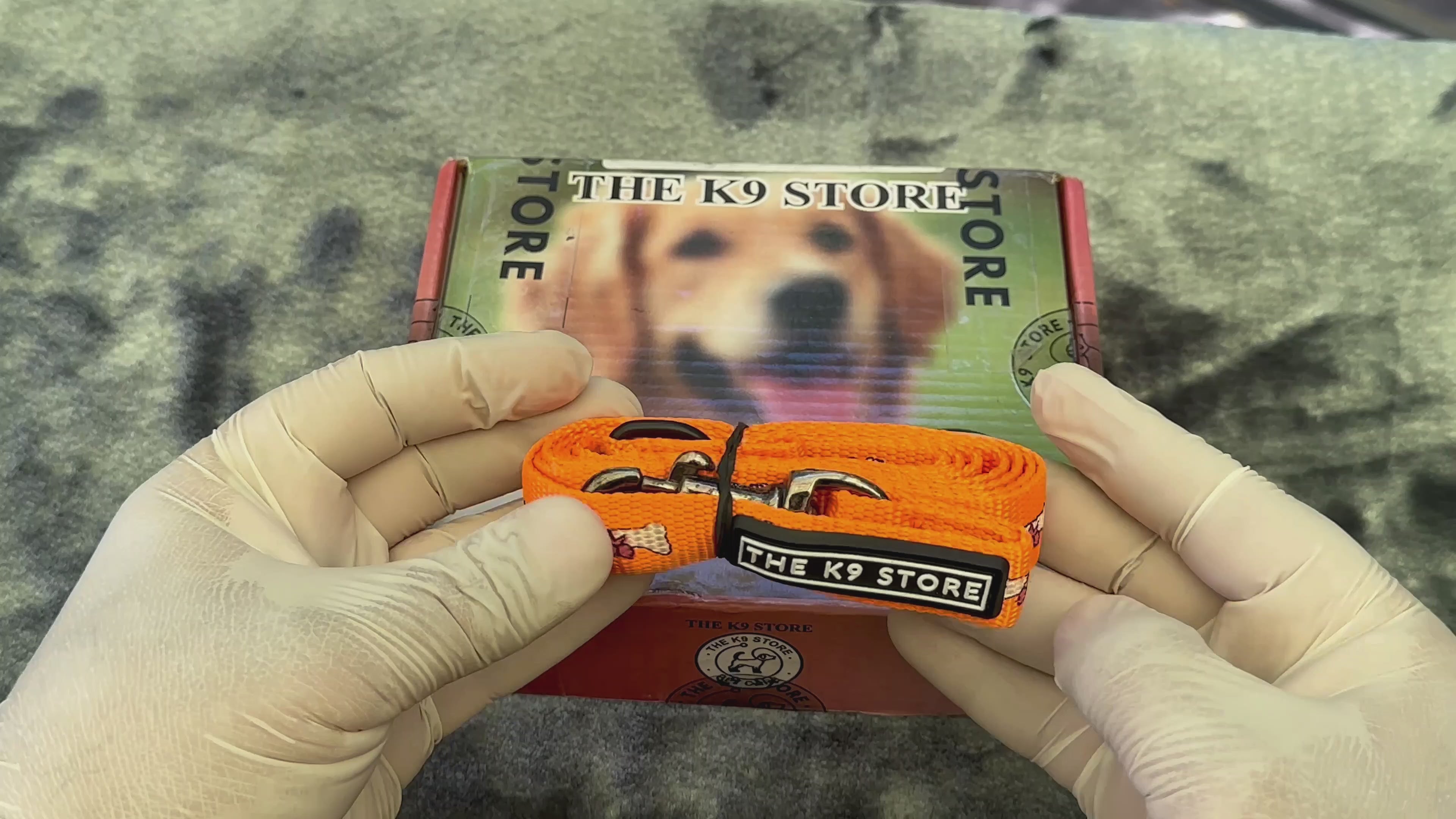 The K9 Store 5ft Orange Printed Nylon Leash for Dogs – Strong & Durable for all dog breeds