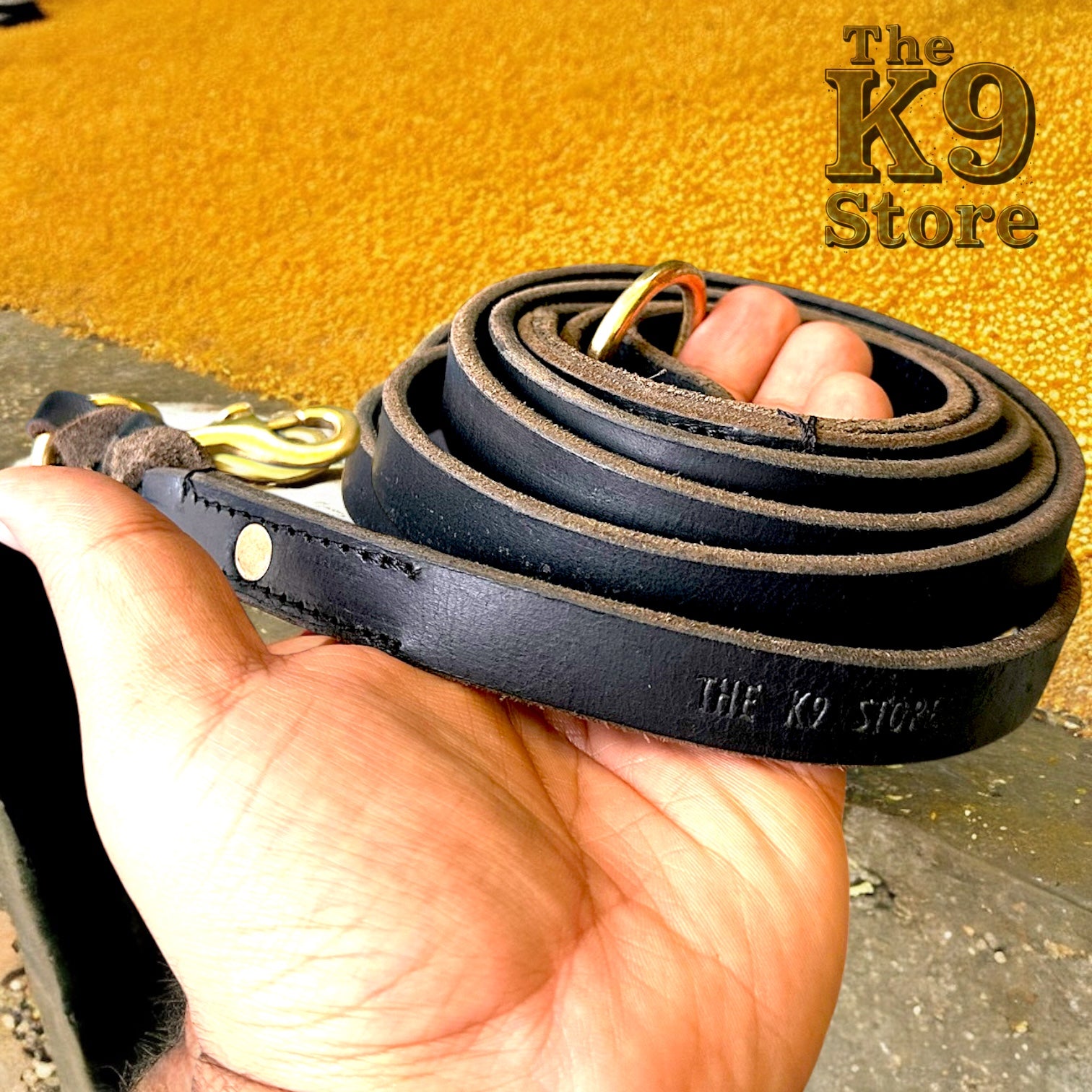The K9 Store Premium Leather Thickest Dog Leash, 6 Feet Long With Brass Hooks For All Dog Breeds