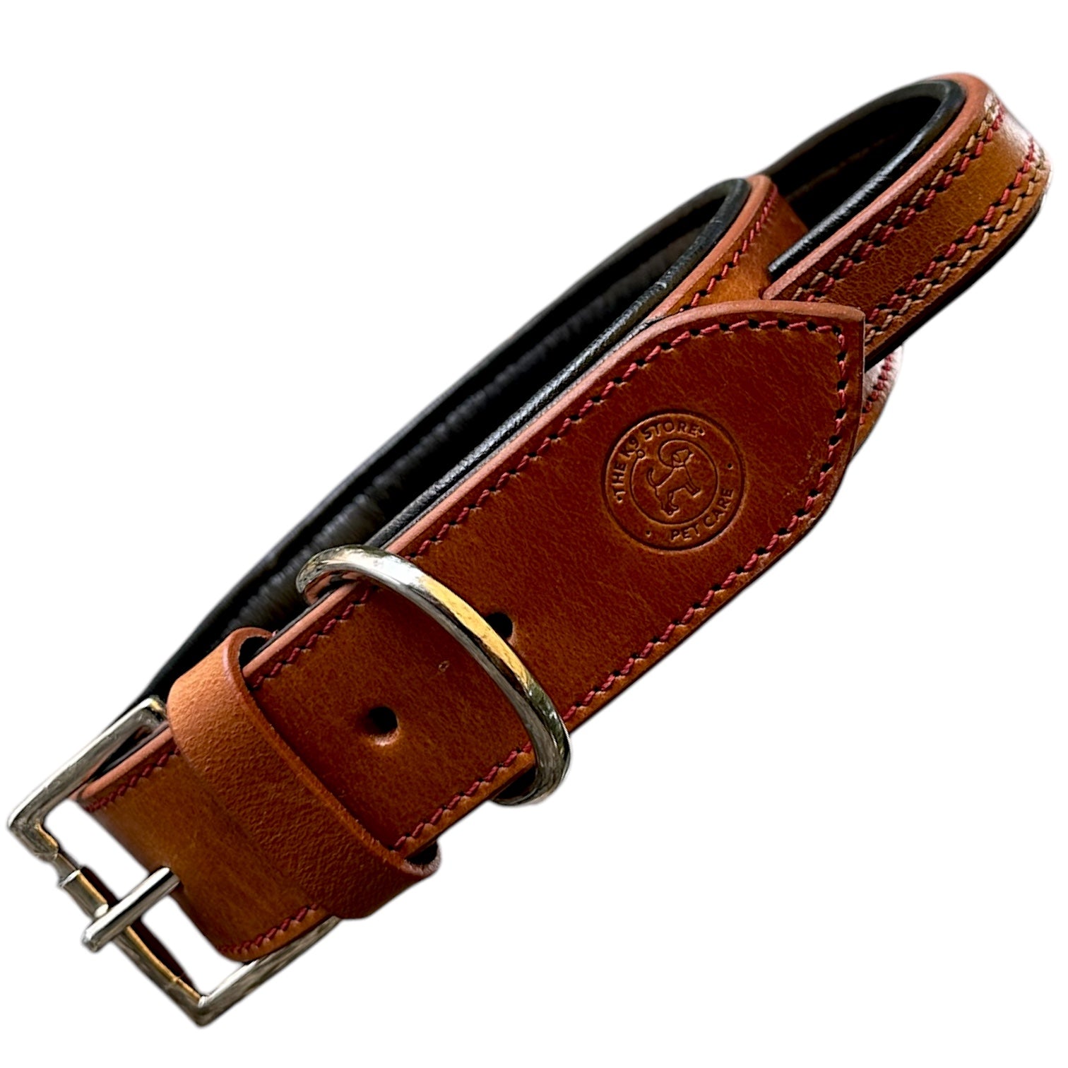 The K9 Store 100% Highgrade Leather Bold Dog Neck Collar For Training With Extra Handle - Zoey's Special (Tan)