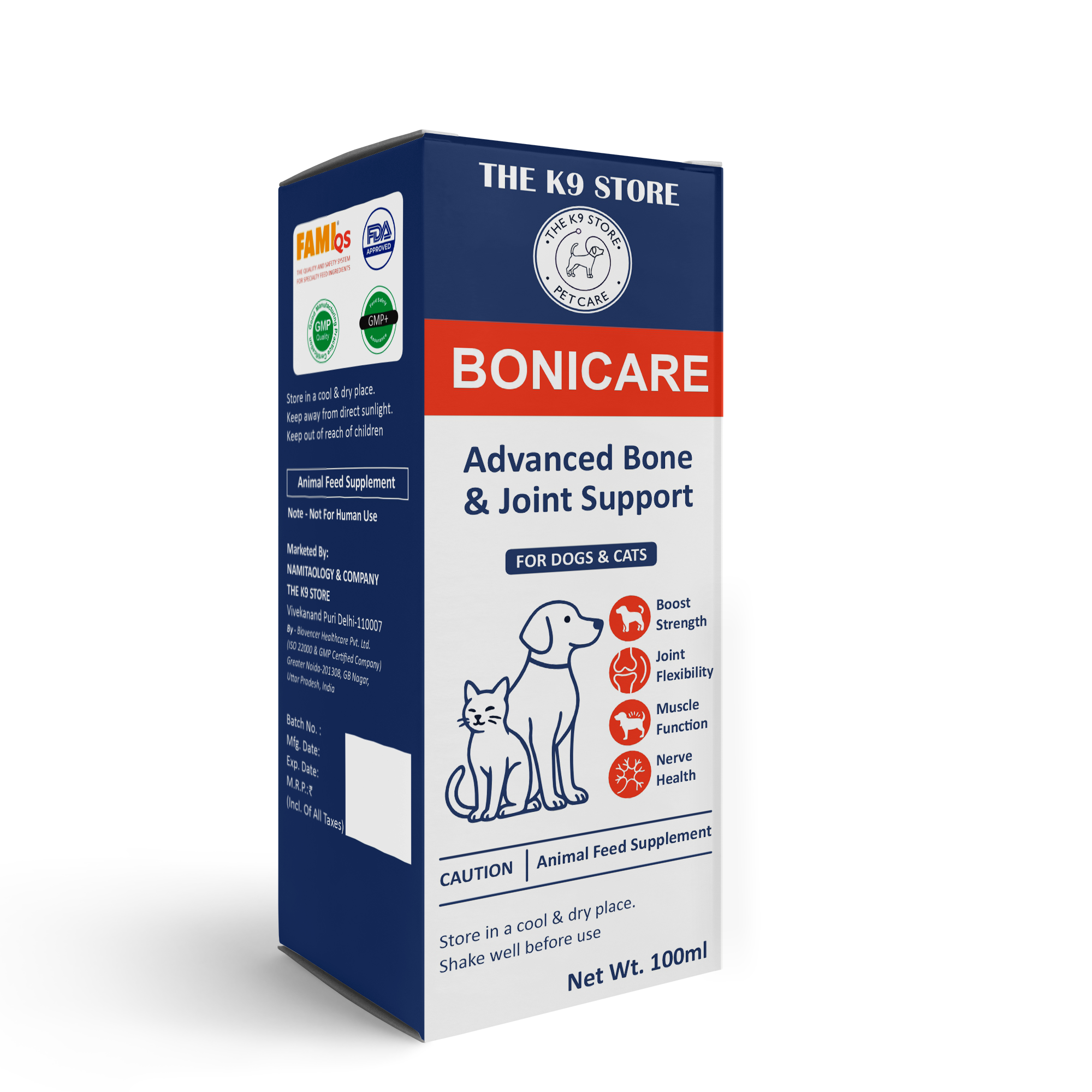 The K9 Store BoniCare For Dogs & Cats - Advanced Bone & Joint Liquid Supplement With High‑Bioavailability Calcium, Manganese & Vitamins for Strong Mobility (100ml,200ml,300ml,400ml,500ml)