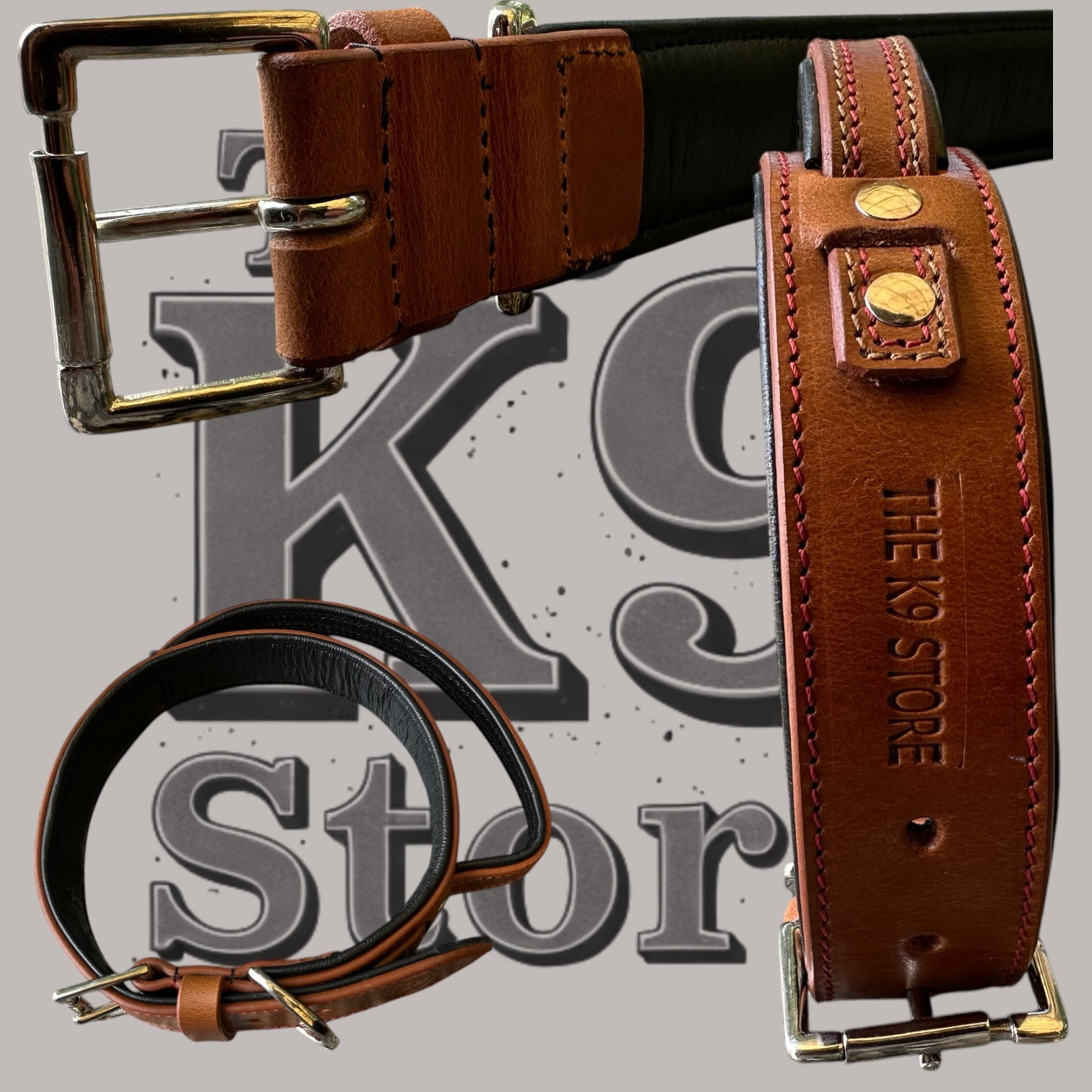 The K9 Store 100% Highgrade Leather Bold Dog Neck Collar For Training With Extra Handle - Zoey's Special (Tan)