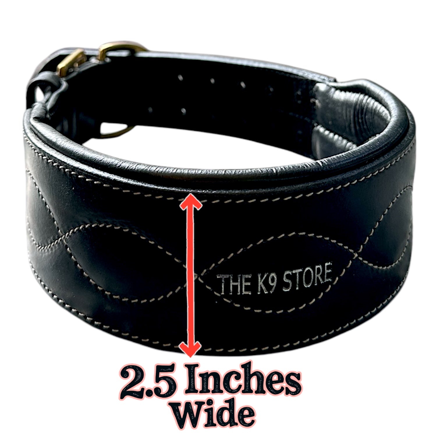 The K9 Store 100% Highgrade Leather Colored Bold & Premium Dog Neck Collar (Black)