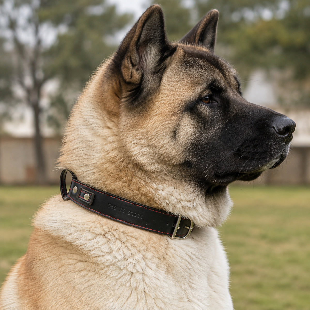 The K9 Store 100% Highgrade Leather Bold Dog Neck Collar For Training With Extra Handle - Zoey's Special (Black)